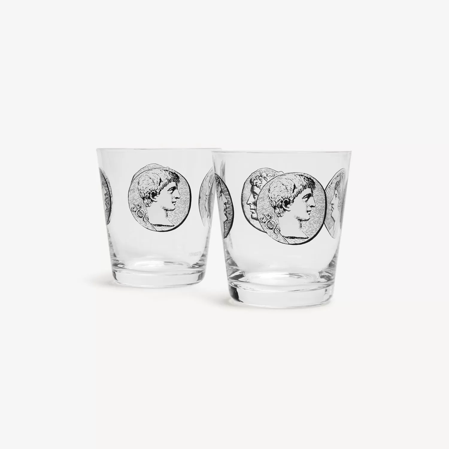 Glasses And Coasters<Fornasetti 2 Water Glasses Set Cammei White/Black