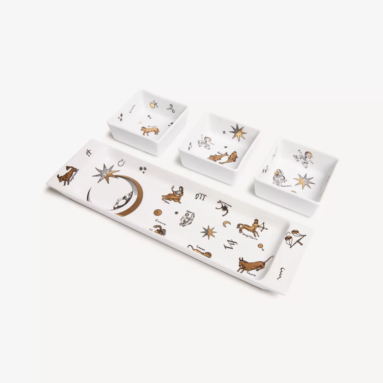 Appetizer Sets And Centrepieces<Fornasetti Appetizer Set Astronomici White/Black/Gold