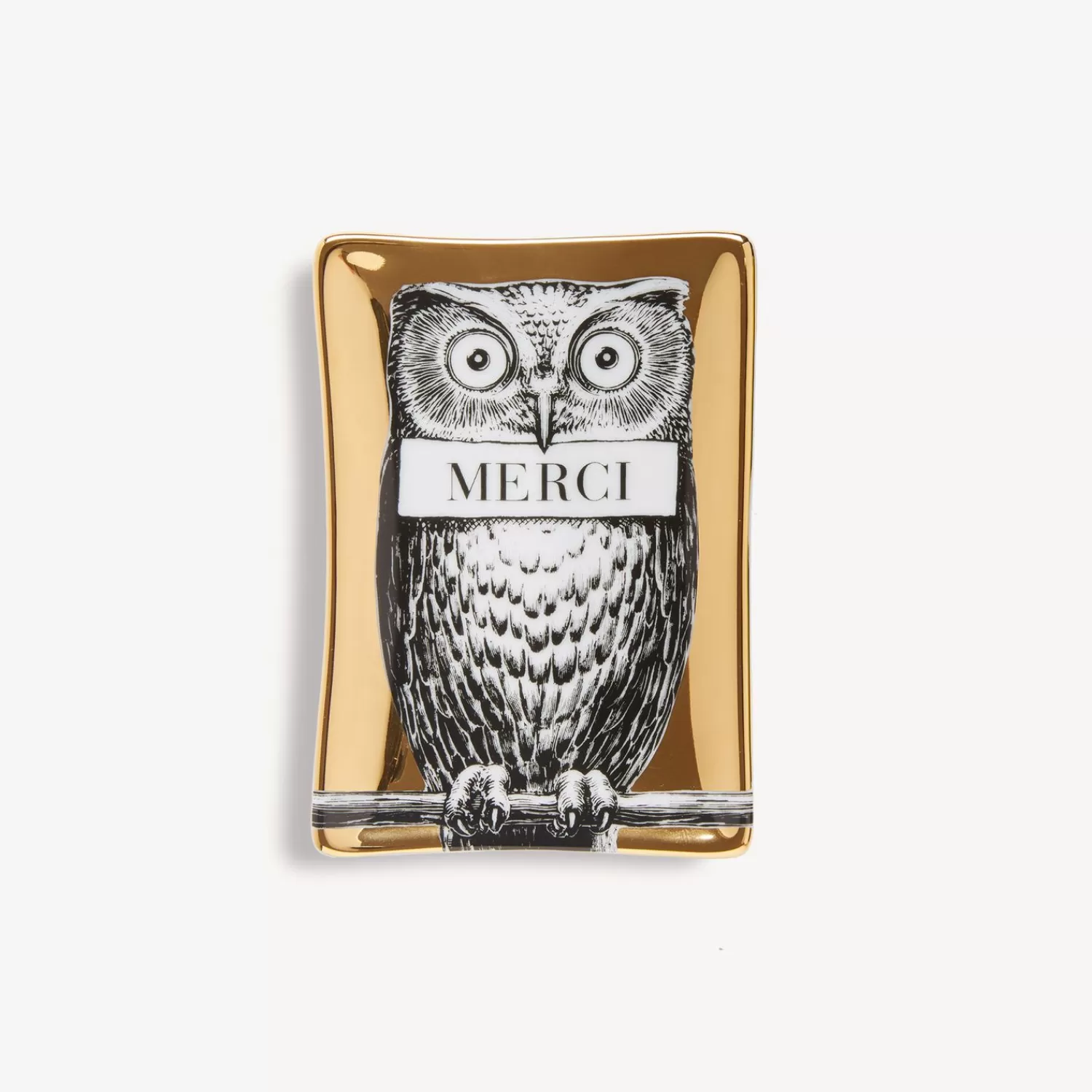 Design Ashtrays<Fornasetti Ashtray Civetta White/Black/Gold