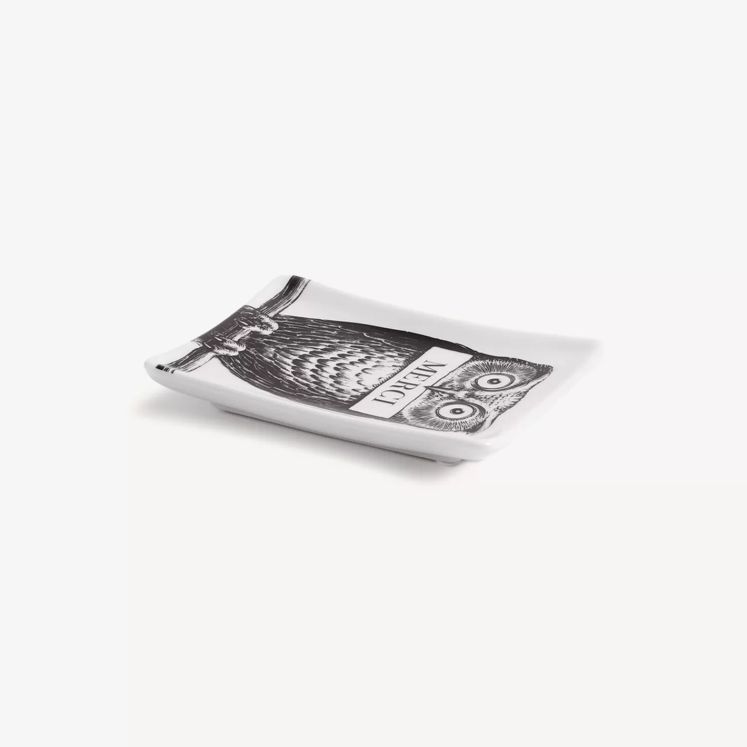 Design Ashtrays<Fornasetti Ashtray Civetta White/Black