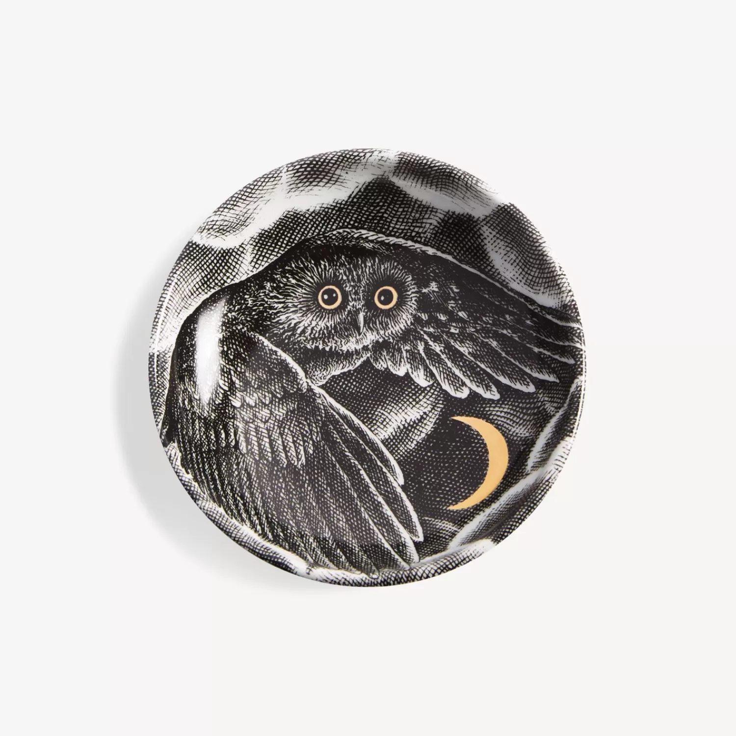 Design Ashtrays<Fornasetti Ashtray Civetta Nella Notte White/Black/Gold