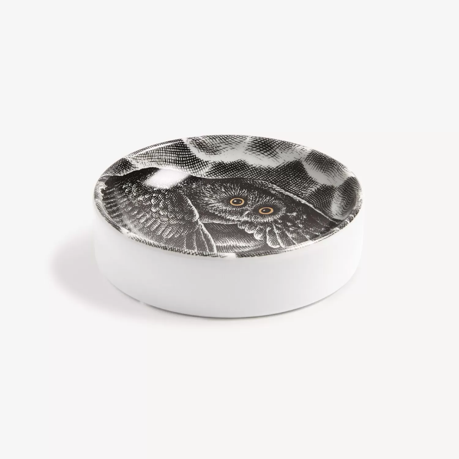 Design Ashtrays<Fornasetti Ashtray Civetta Nella Notte White/Black/Gold