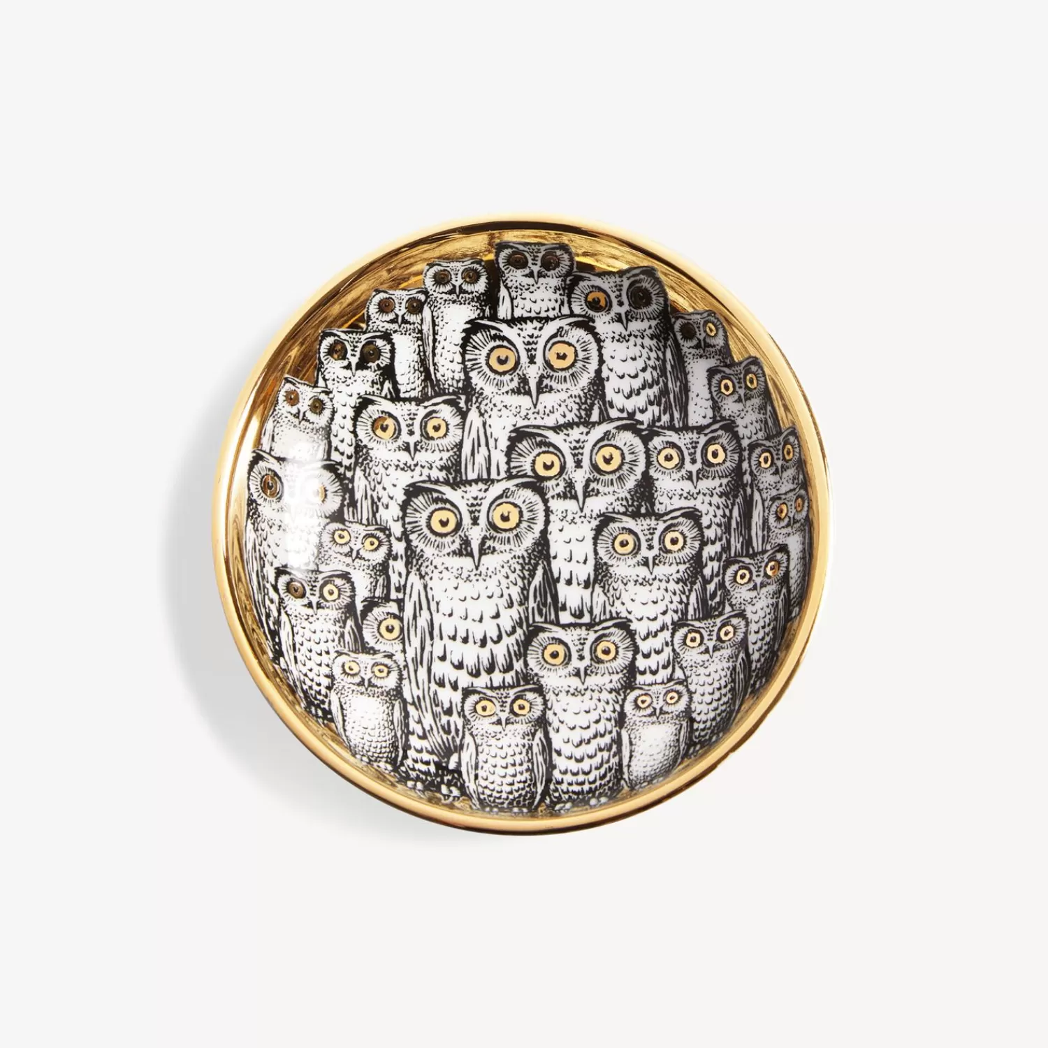 Design Ashtrays<Fornasetti Ashtray Congresso Di Civette White/Black/Gold