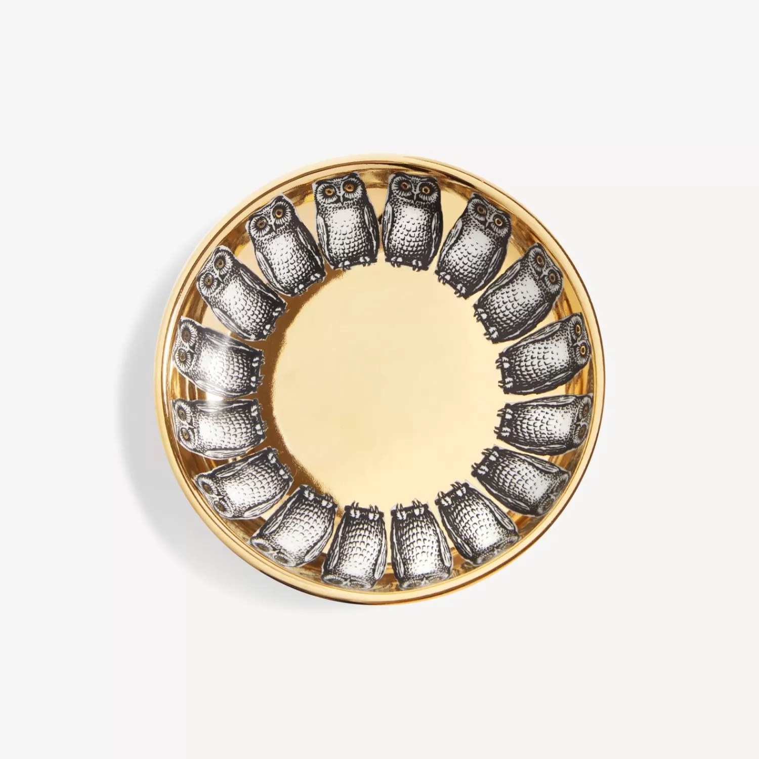 Design Ashtrays<Fornasetti Ashtray Giro Di Civette White/Black/Gold