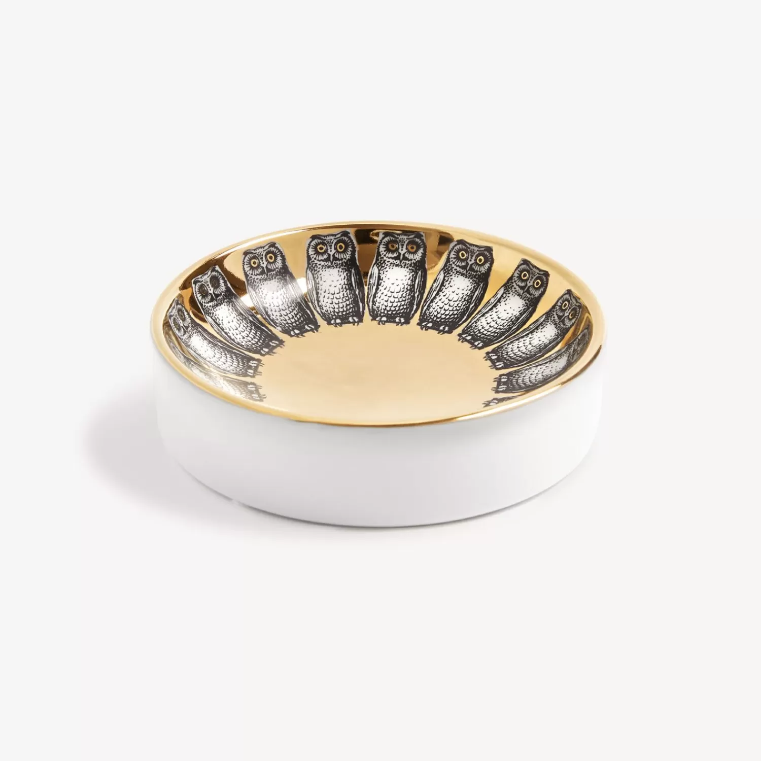 Design Ashtrays<Fornasetti Ashtray Giro Di Civette White/Black/Gold
