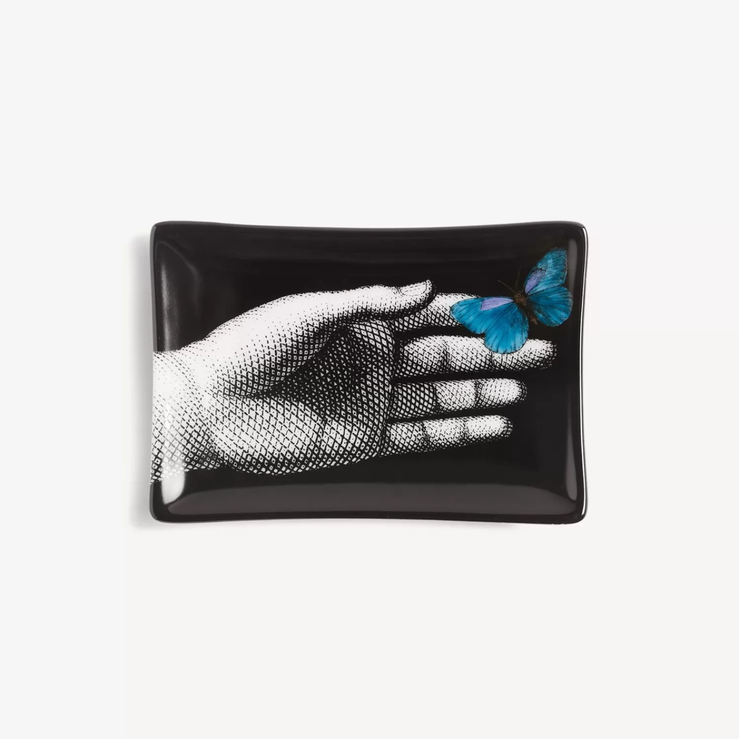 Design Ashtrays<Fornasetti Ashtray Mano Blue Butterfly White/Black/Light Blue