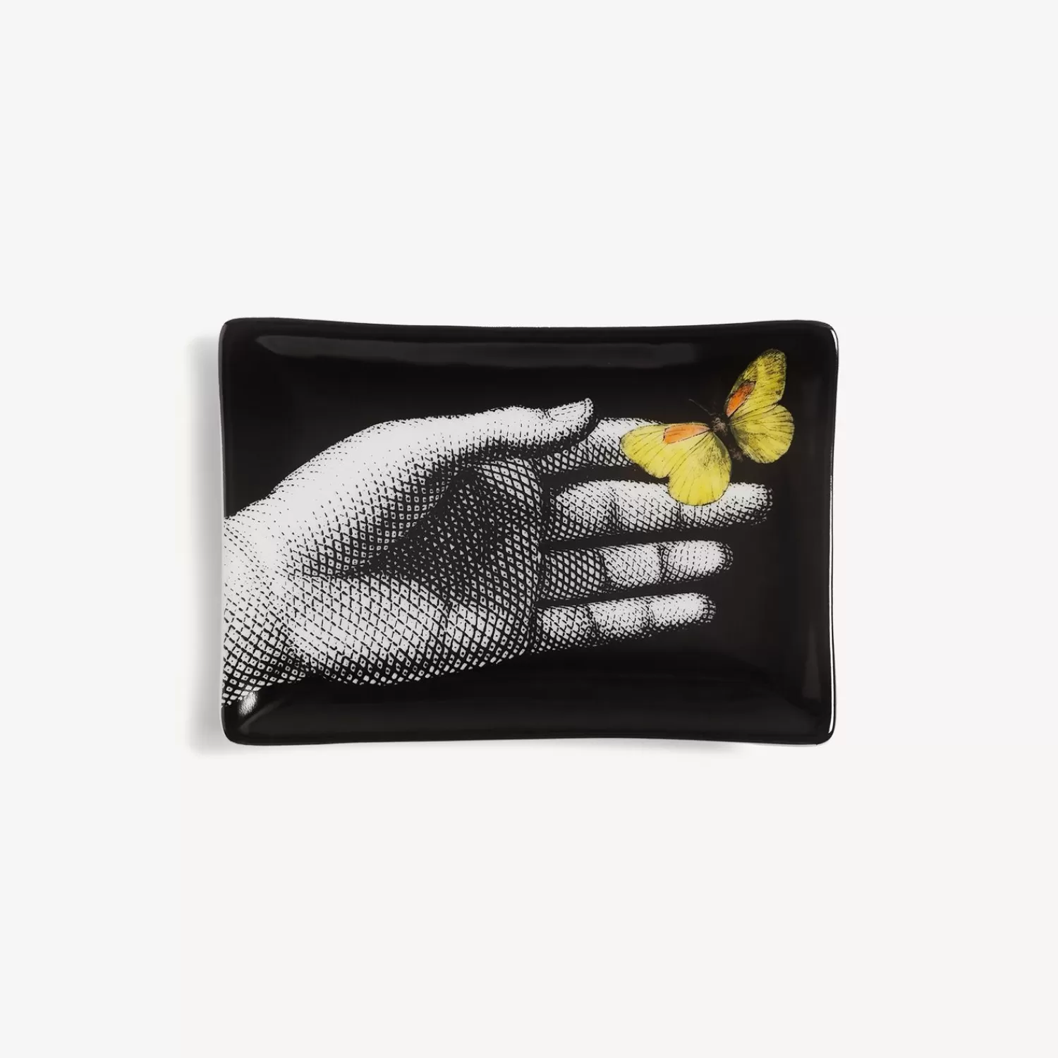 Design Ashtrays<Fornasetti Ashtray Mano Yellow Butterfly White/Black/Yellow