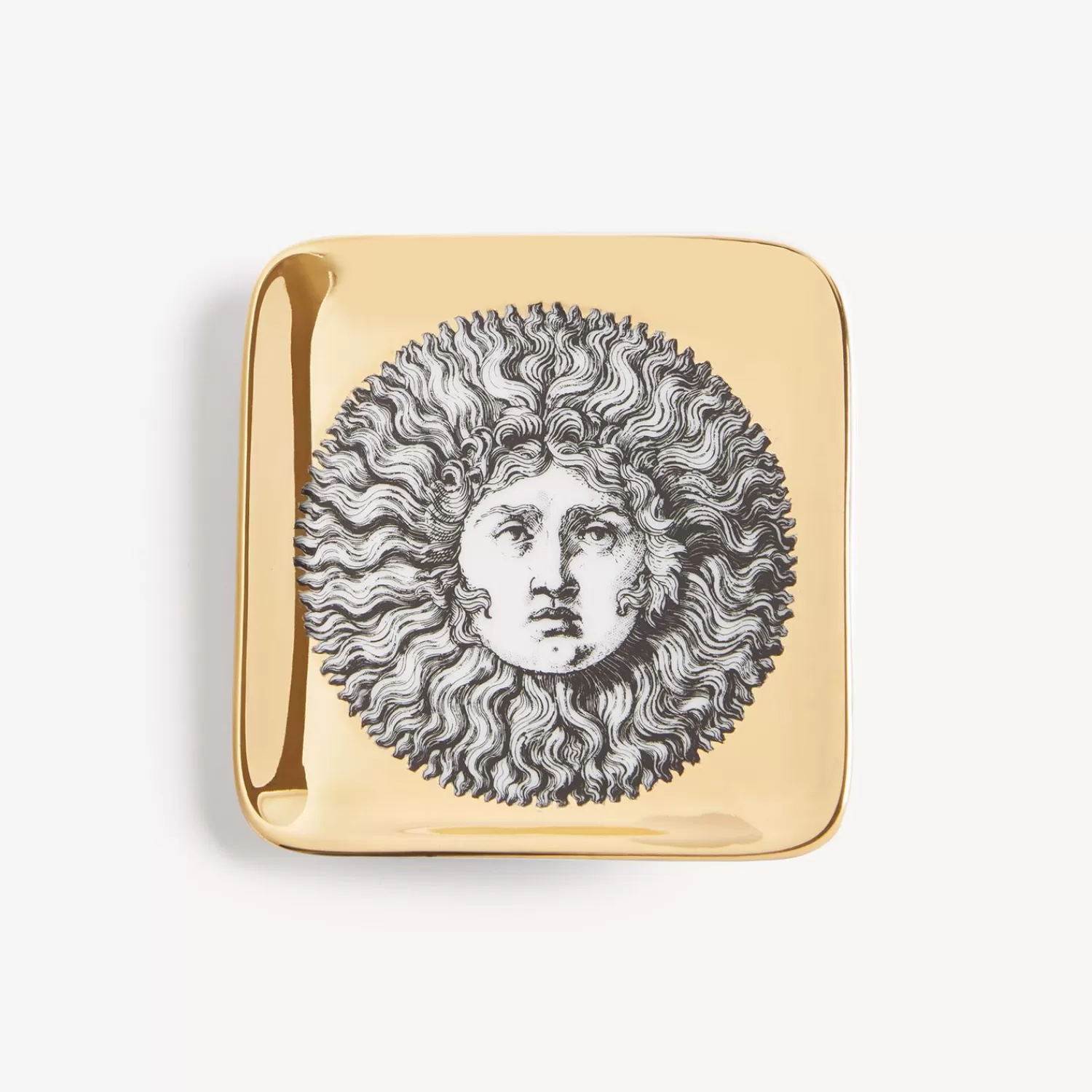 Design Ashtrays<Fornasetti Ashtray Re Sole White/Black/Gold