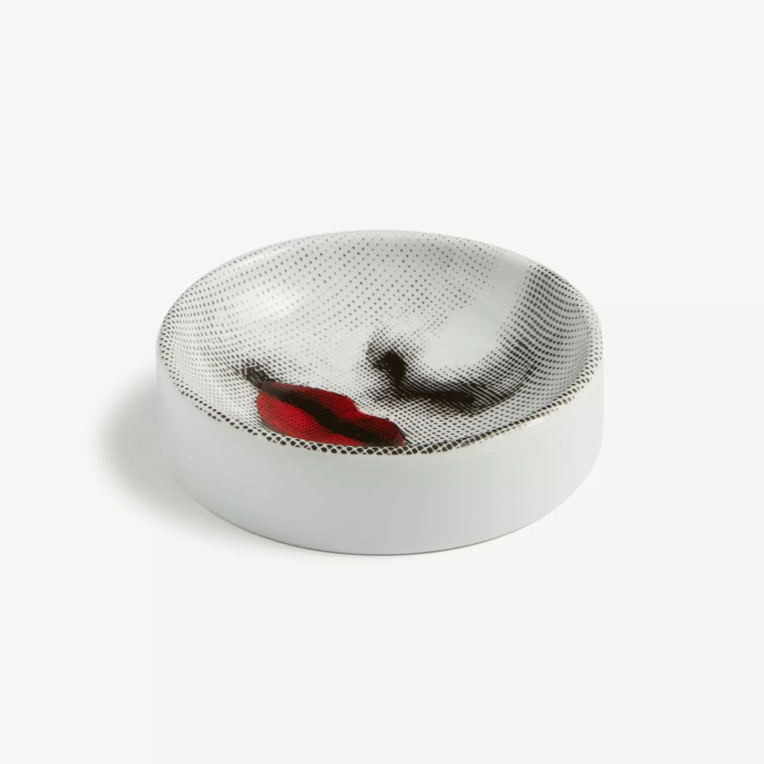 Design Ashtrays<Fornasetti Ashtray Red Lips - Tema E Variazioni N.397 White/Black/Red