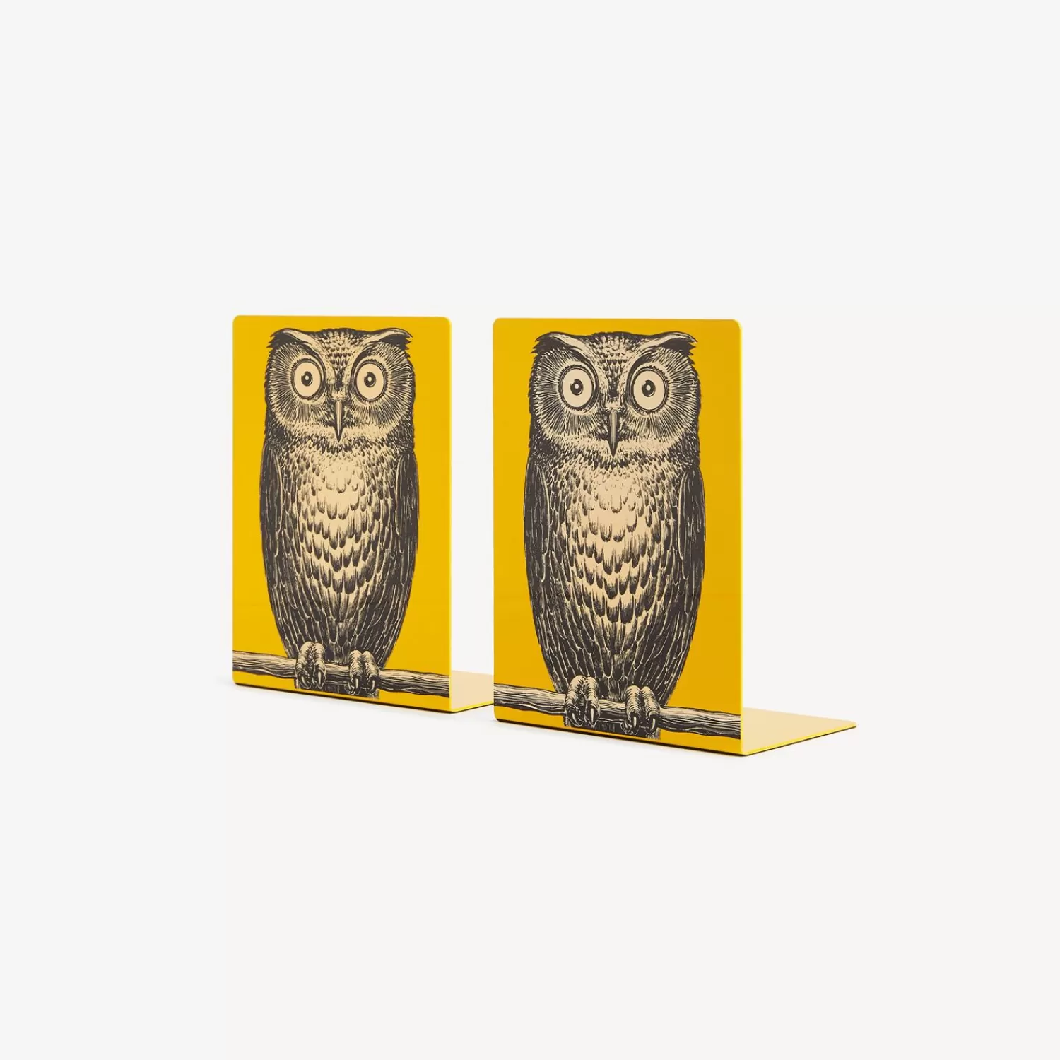 Bookends<Fornasetti Bookends Civetta White/Black/Yellow