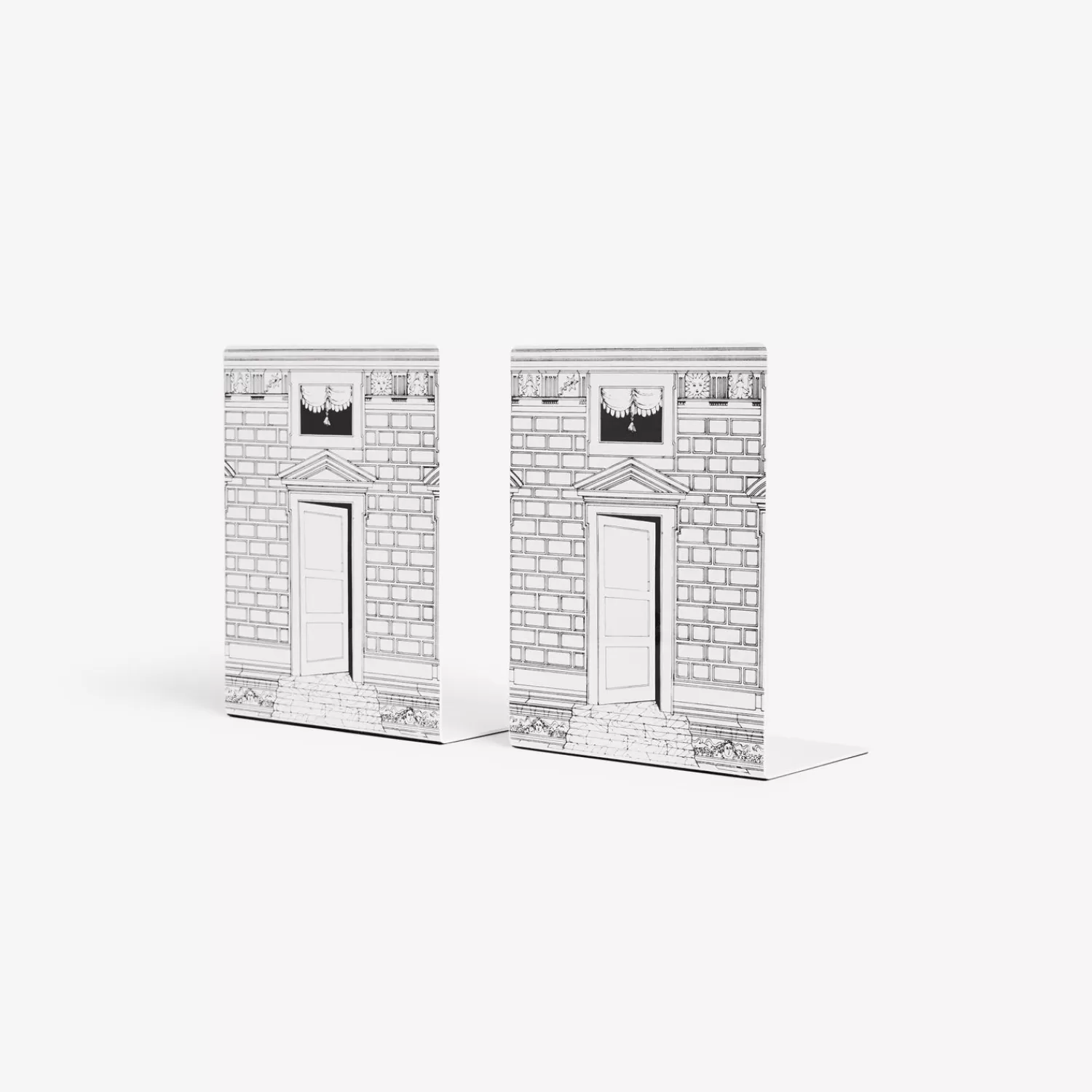 Bookends<Fornasetti Bookends Porta White/Black
