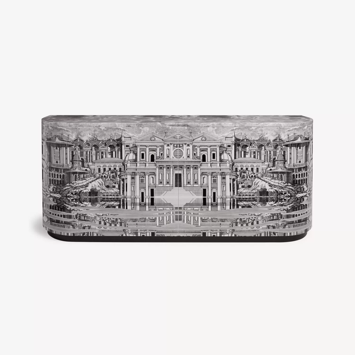 Curved Cabinets<Fornasetti Buffet Citta Che Si Rispecchia White/Black