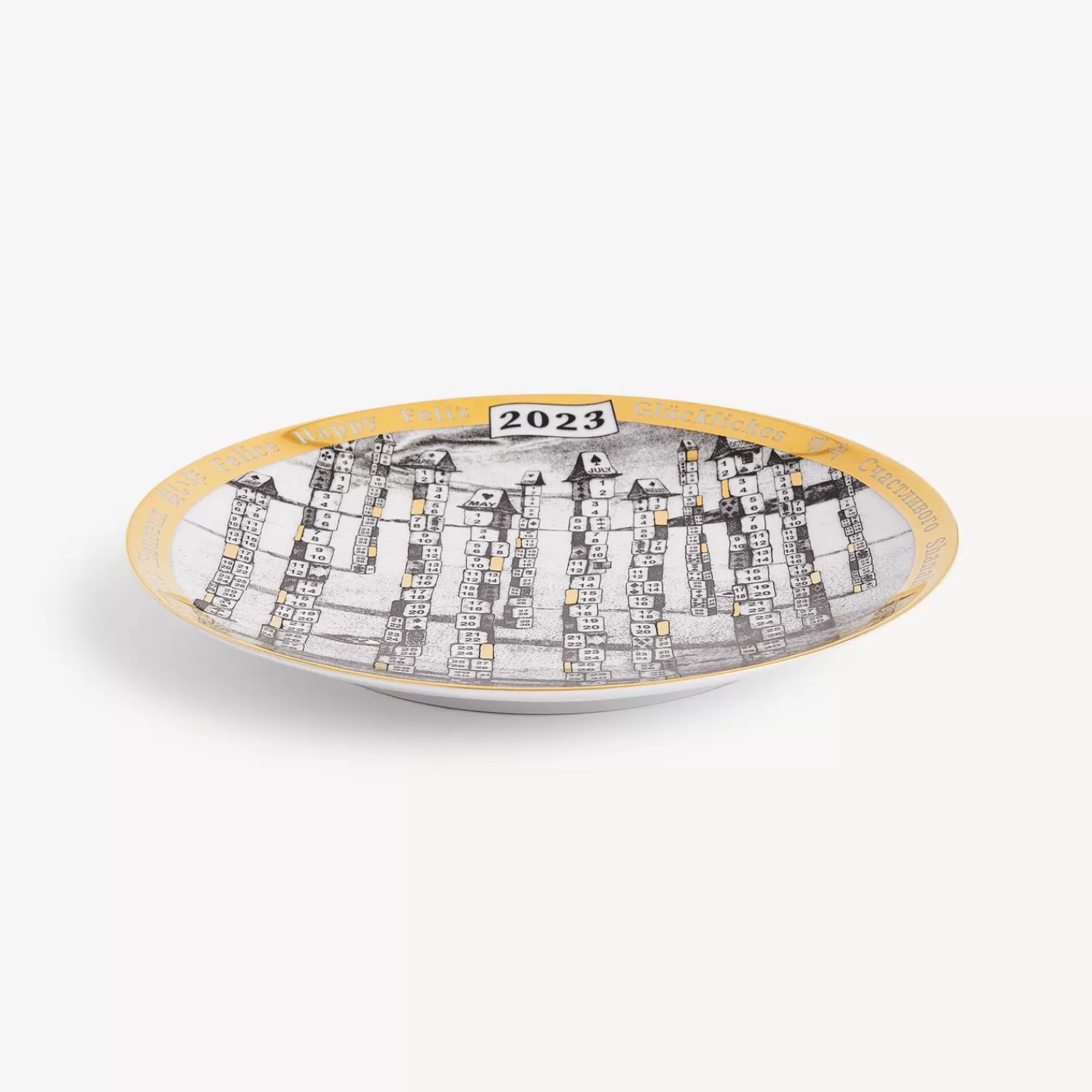 Decorative Plates<Fornasetti Calendar Plate 2023 Whte/Black/Gold
