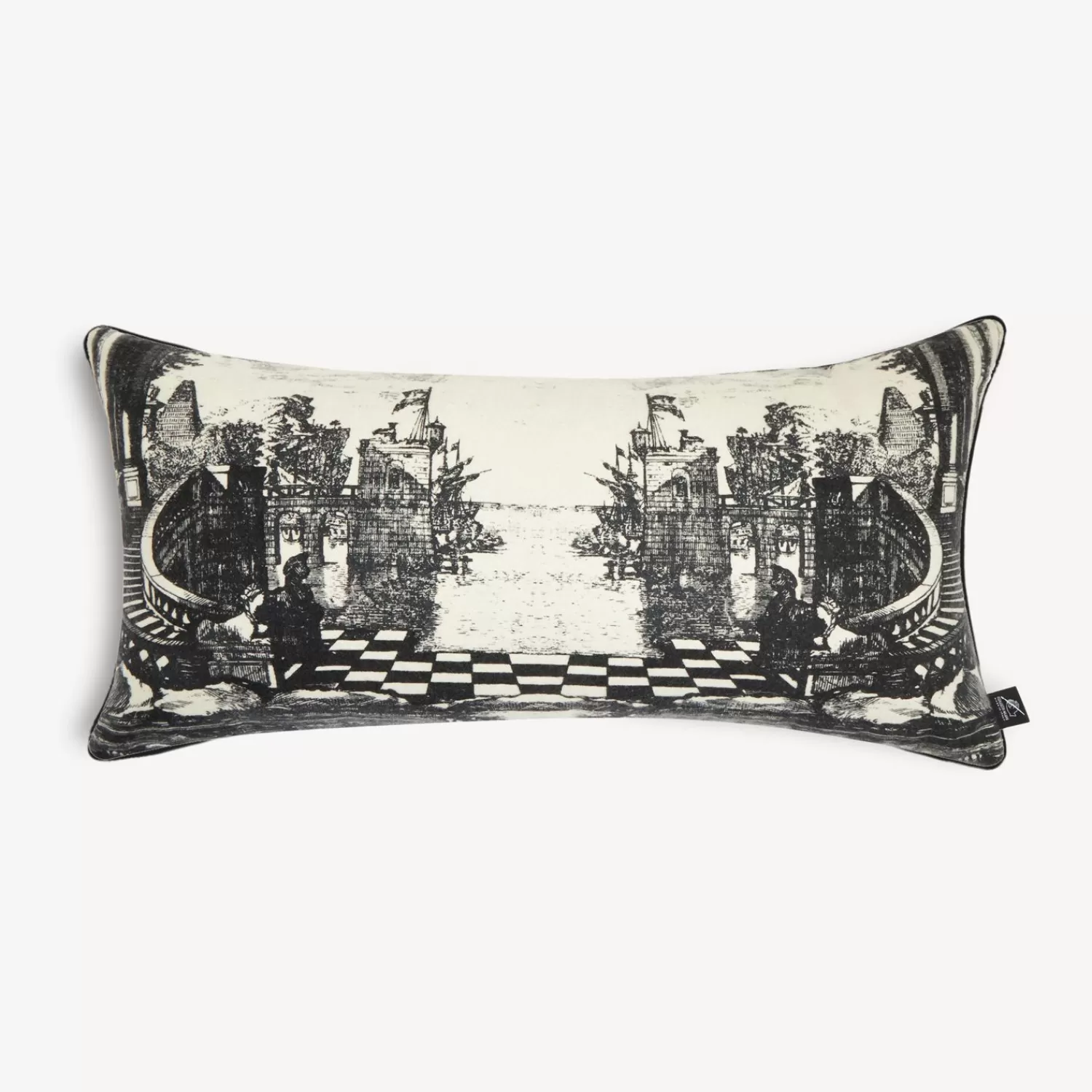 Cushions<Fornasetti Cashmere Cushion Giardino Settecentesco Ivory/Black