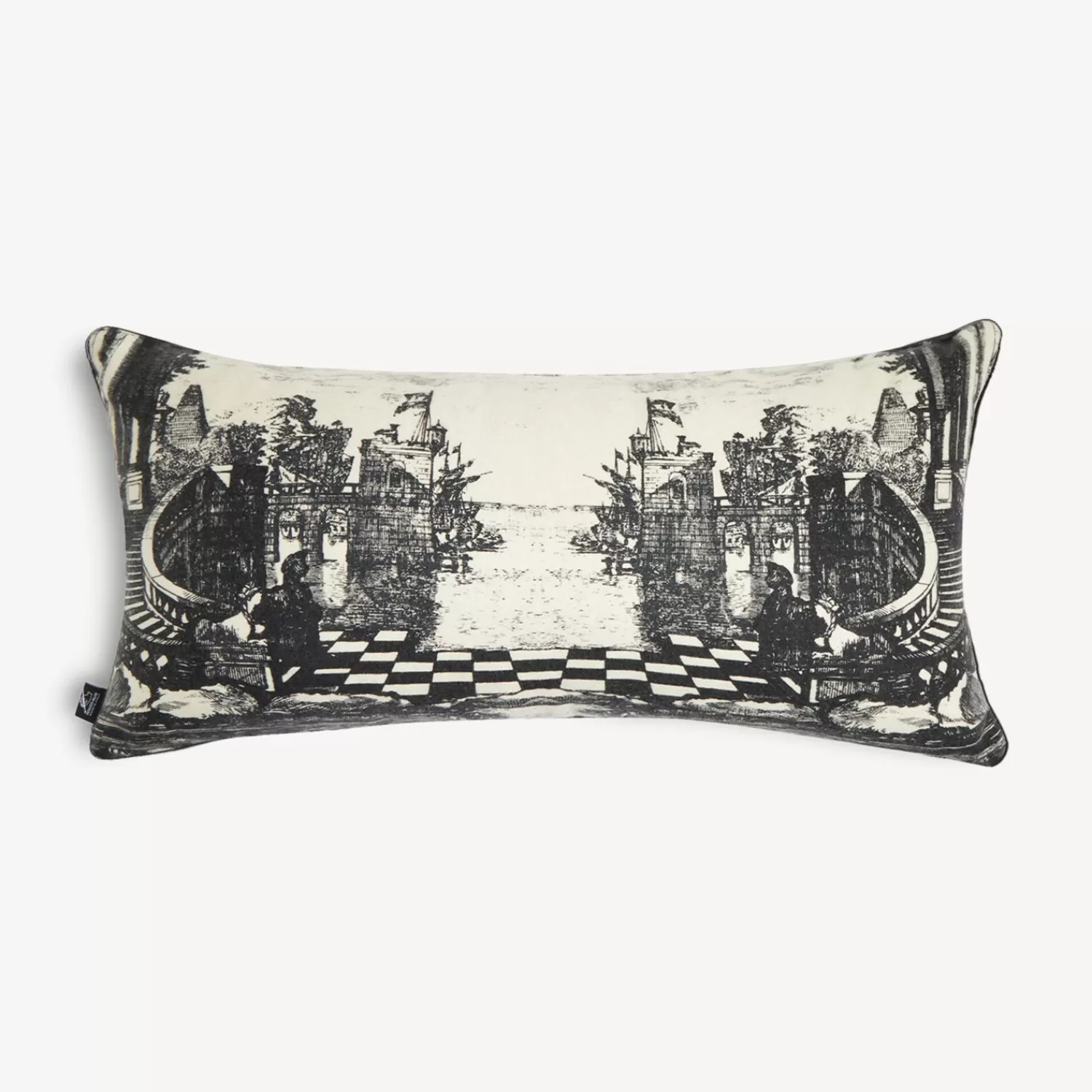 Cushions<Fornasetti Cashmere Cushion Giardino Settecentesco Ivory/Black