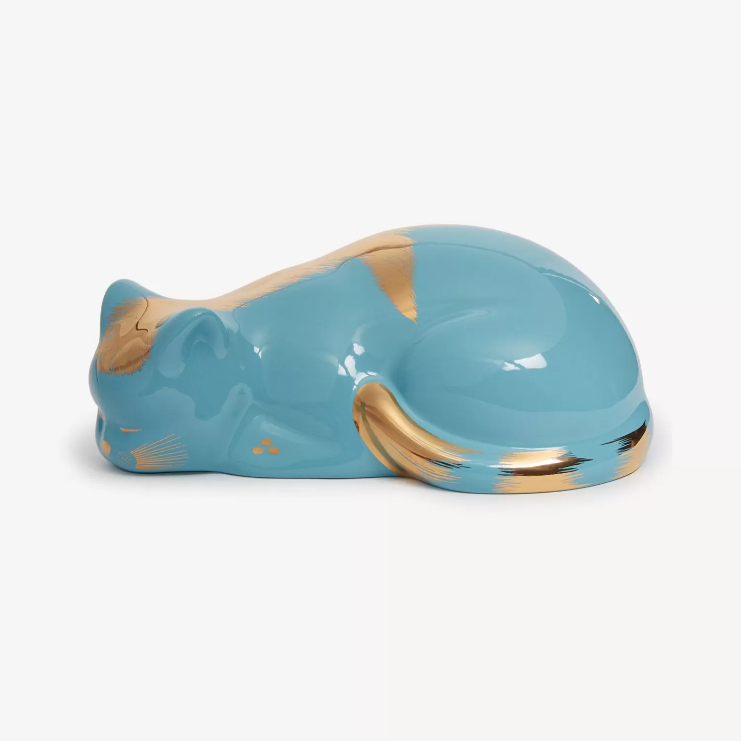 Ceramic Cats<Fornasetti Cat Striato Gold/Turquoise