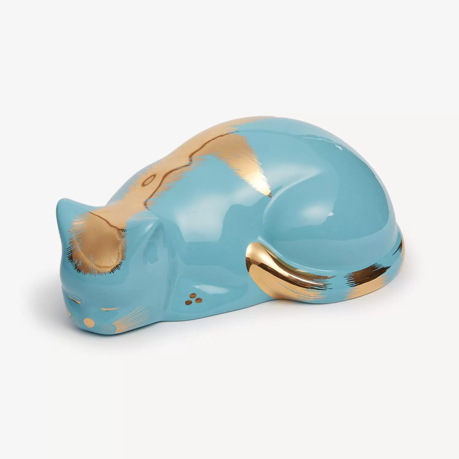 Ceramic Cats<Fornasetti Cat Striato Gold/Turquoise