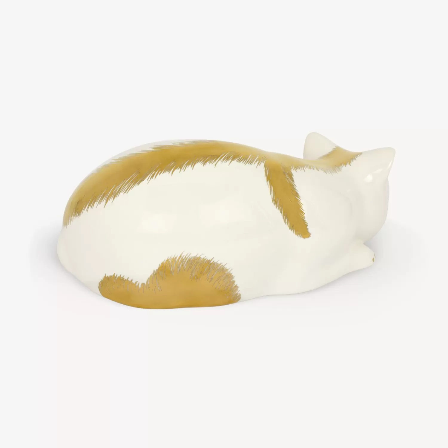 Ceramic Cats<Fornasetti Cat Striato White/Gold
