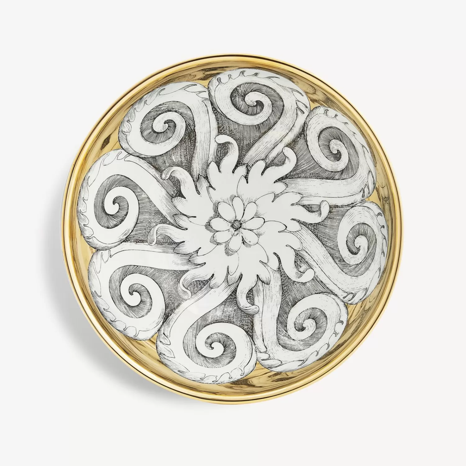 Appetizer Sets And Centrepieces<Fornasetti Centrepiece Rosone N.1 White/Black/Gold