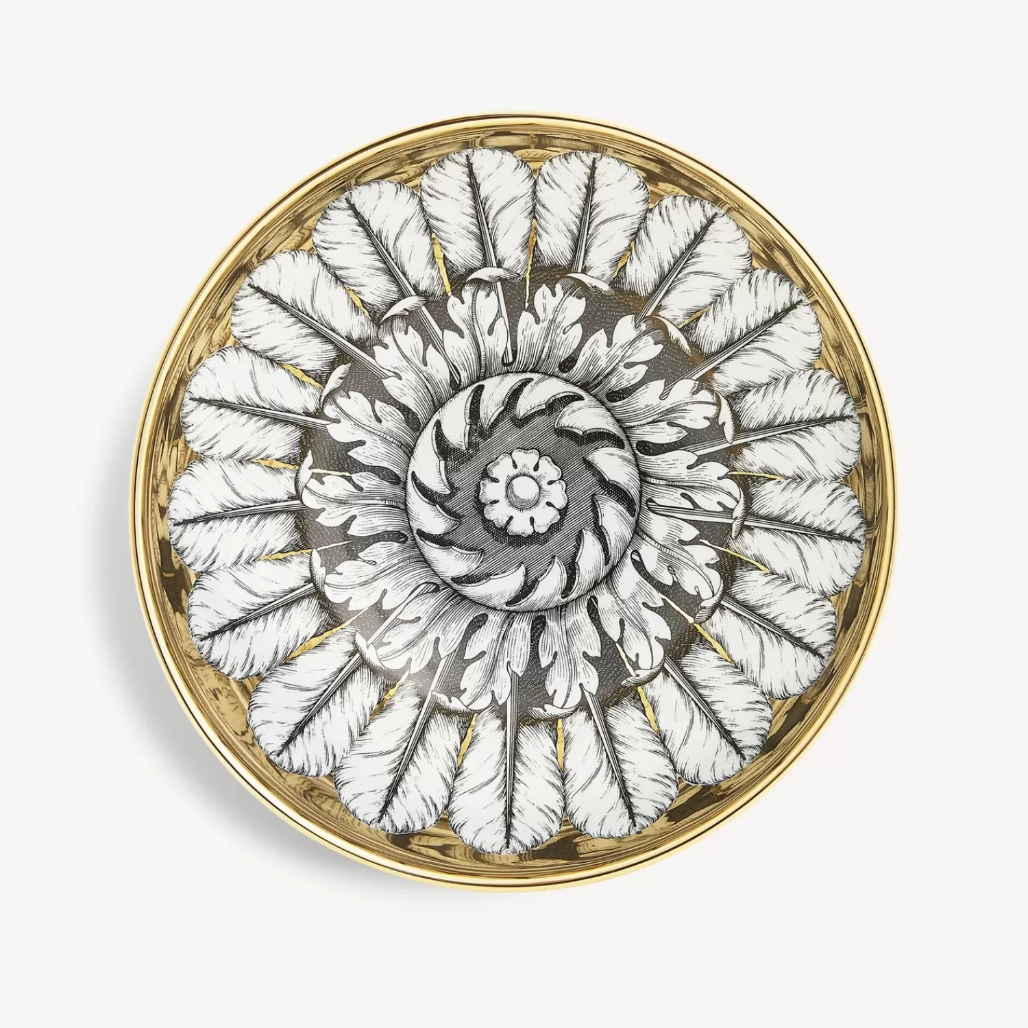Appetizer Sets And Centrepieces<Fornasetti Centrepiece Rosone N.2 White/Black/Gold