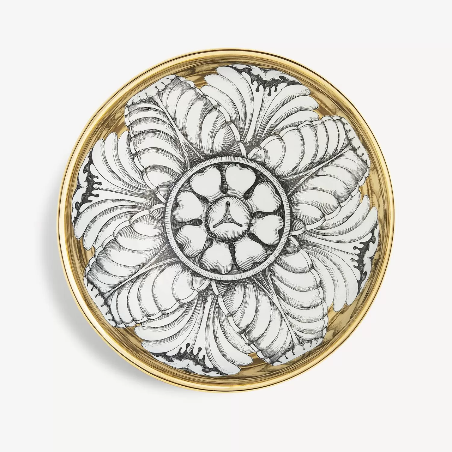 Appetizer Sets And Centrepieces<Fornasetti Centrepiece Rosone N.5 White/Black/Gold