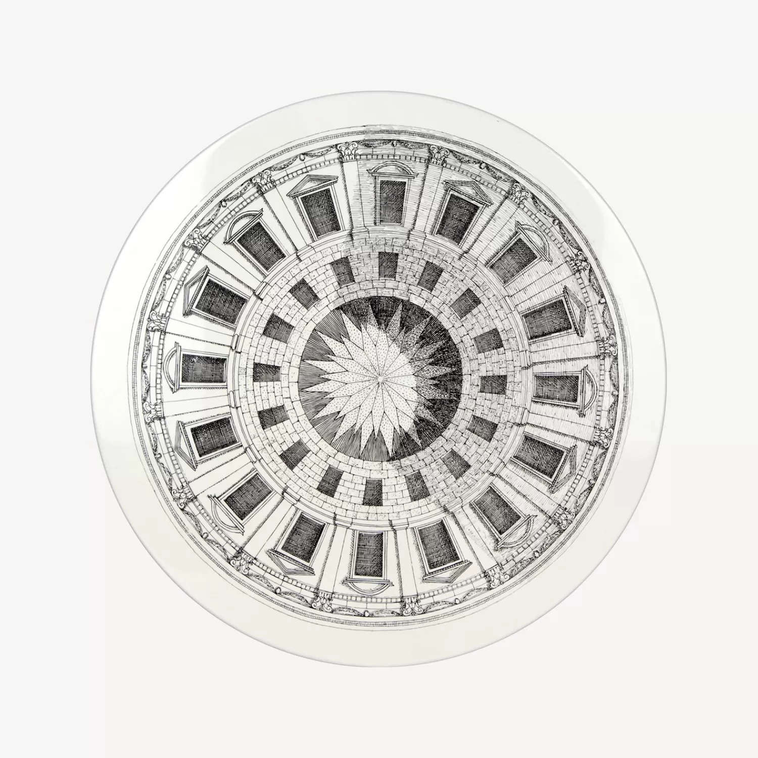 Tables<Fornasetti Coffee Table Cortile White/Black