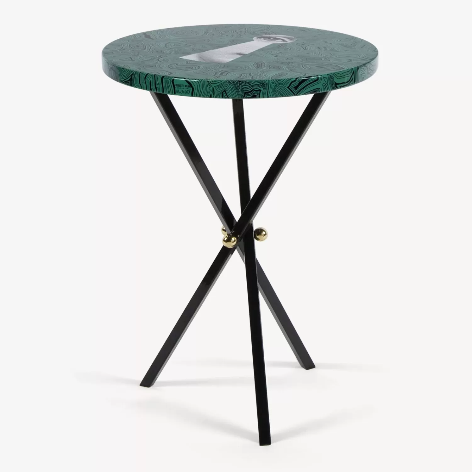 Tables<Fornasetti Coffee Table Serratura Su Malachite Green/White/Black