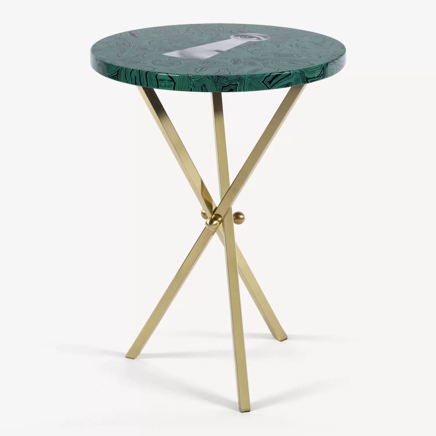 Tables<Fornasetti Coffee Table Serratura Su Malachite Green/White/Black