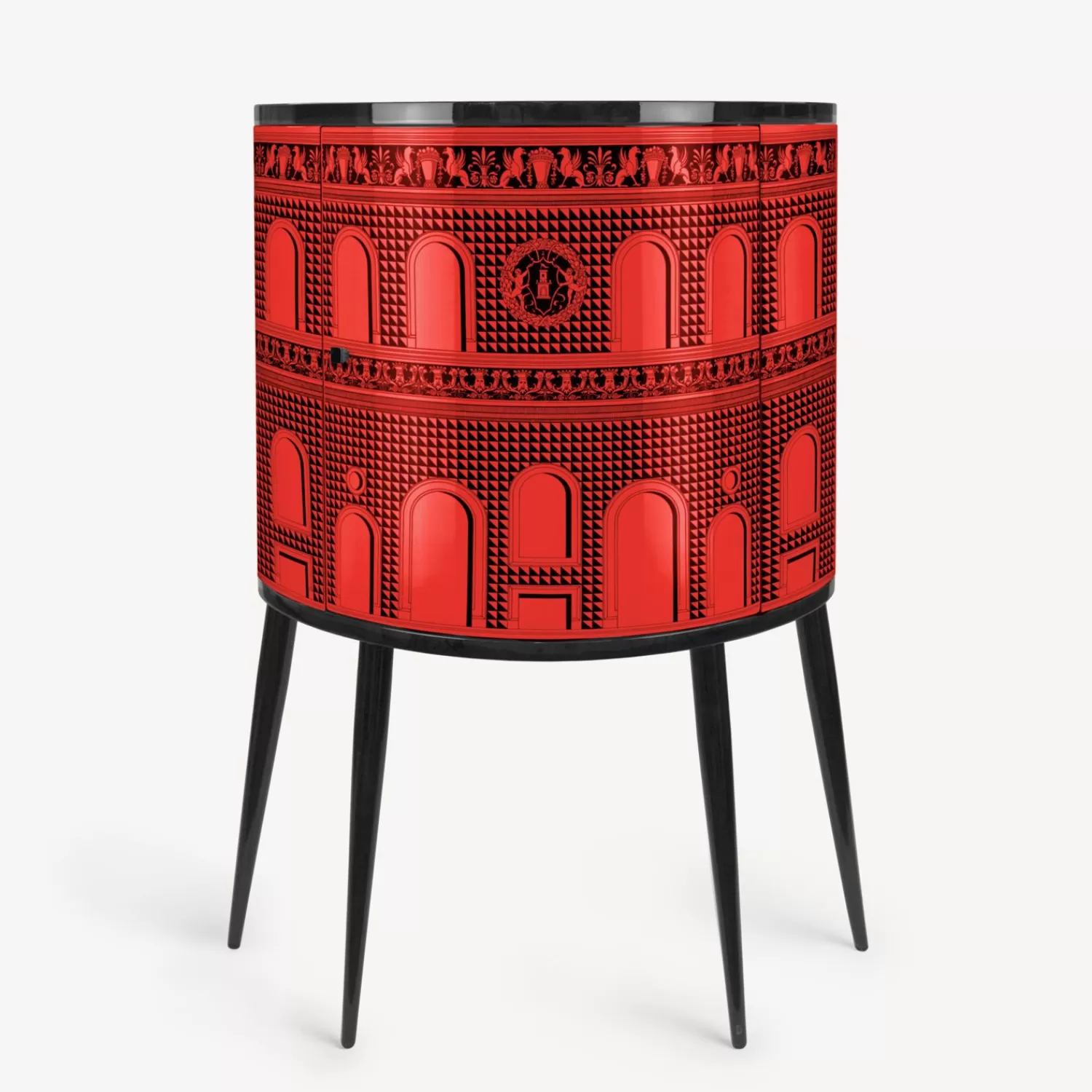 Storage Consoles<Fornasetti Console Facciata Quattrocentesca Red/Black