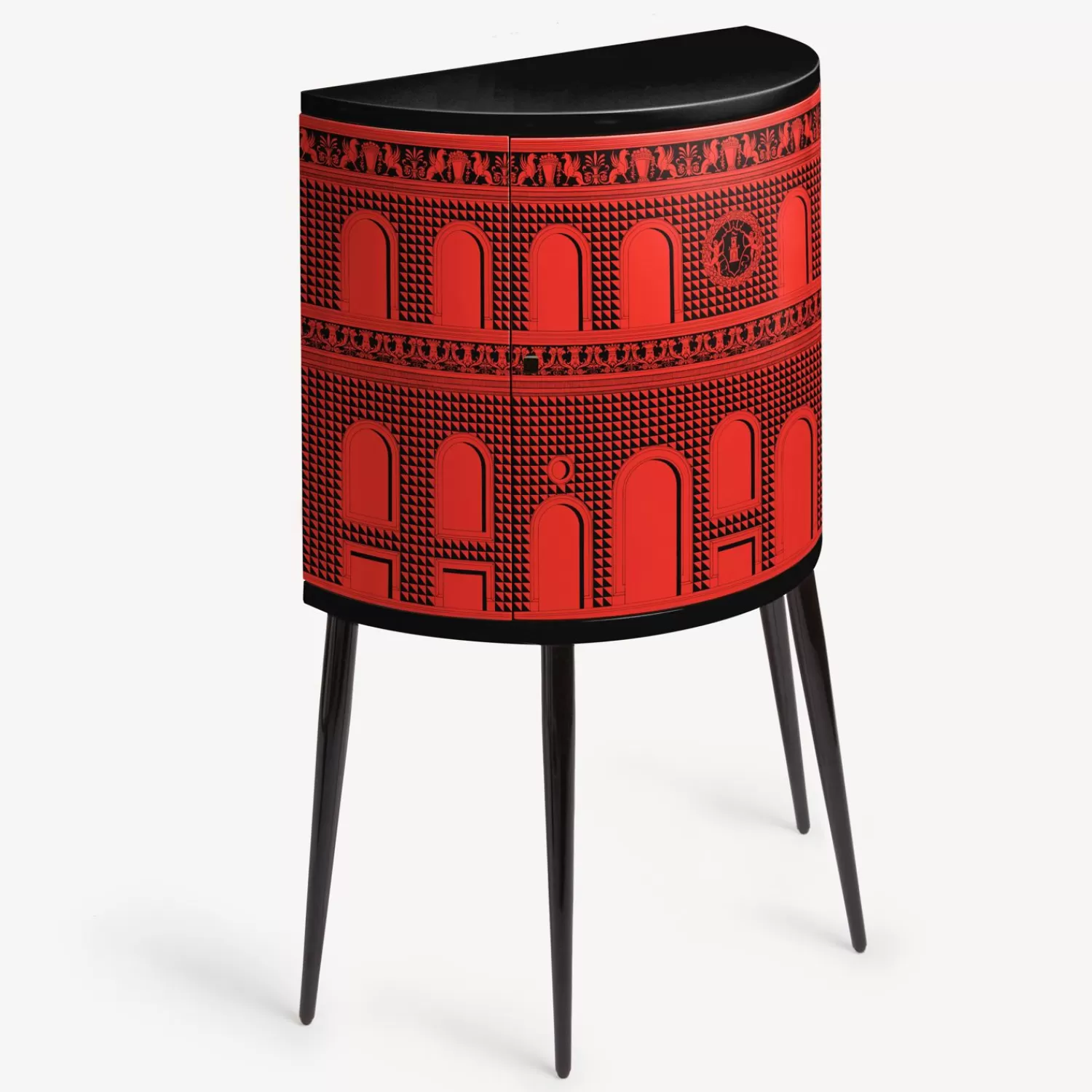Storage Consoles<Fornasetti Console Facciata Quattrocentesca Red/Black