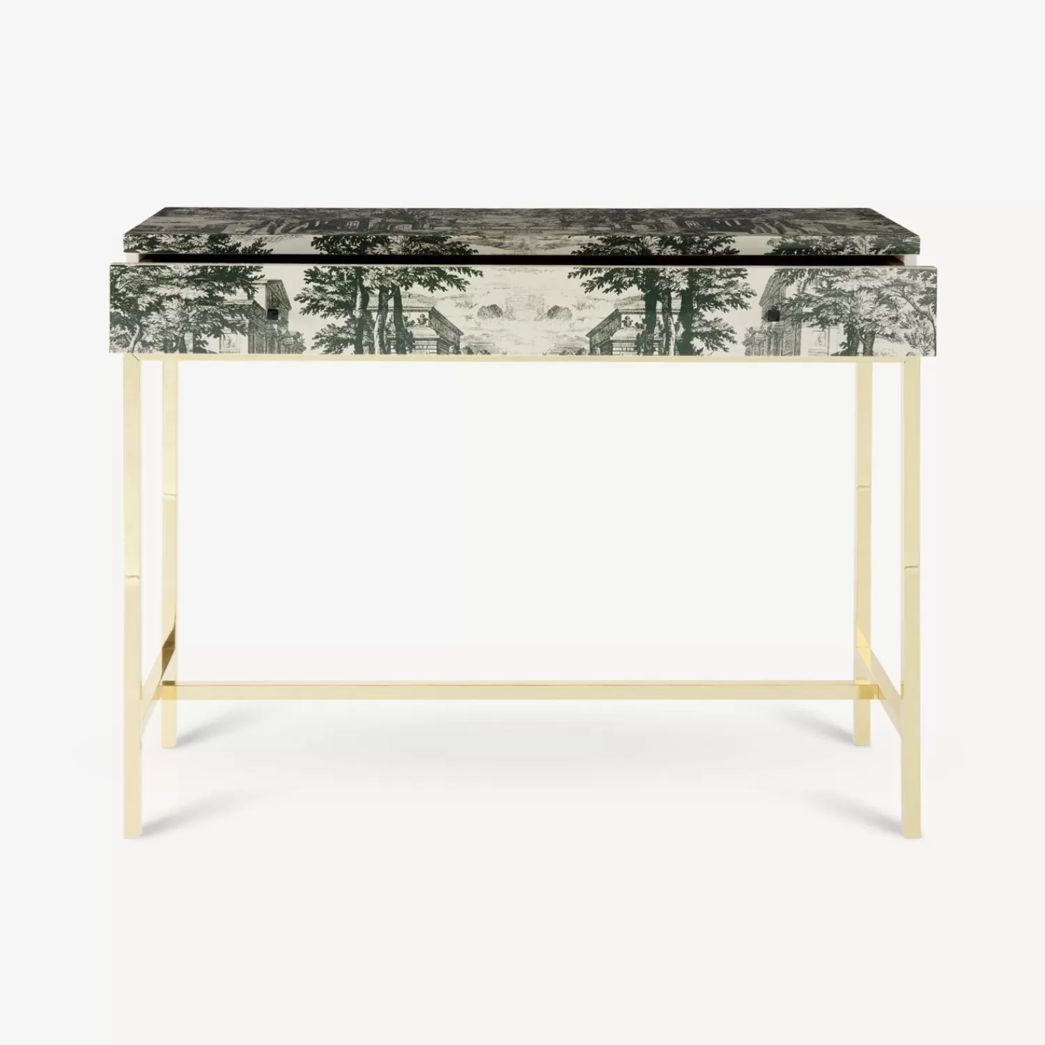 Storage Consoles<Fornasetti Console With Drawer Giardino Settecentesco Green/Ivory