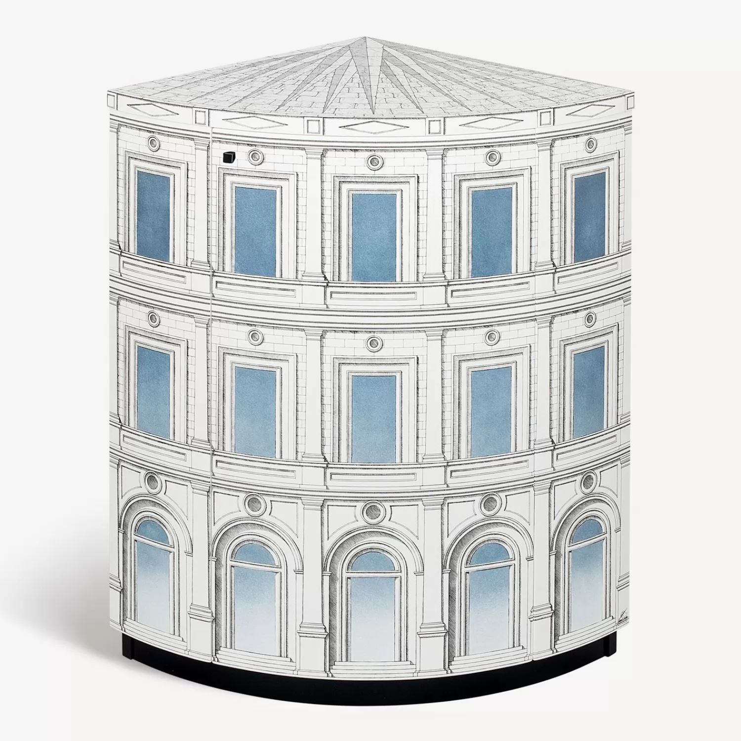 Cabinets<Fornasetti Corner Cabinet Architettura Celeste White/Black/Light Blue