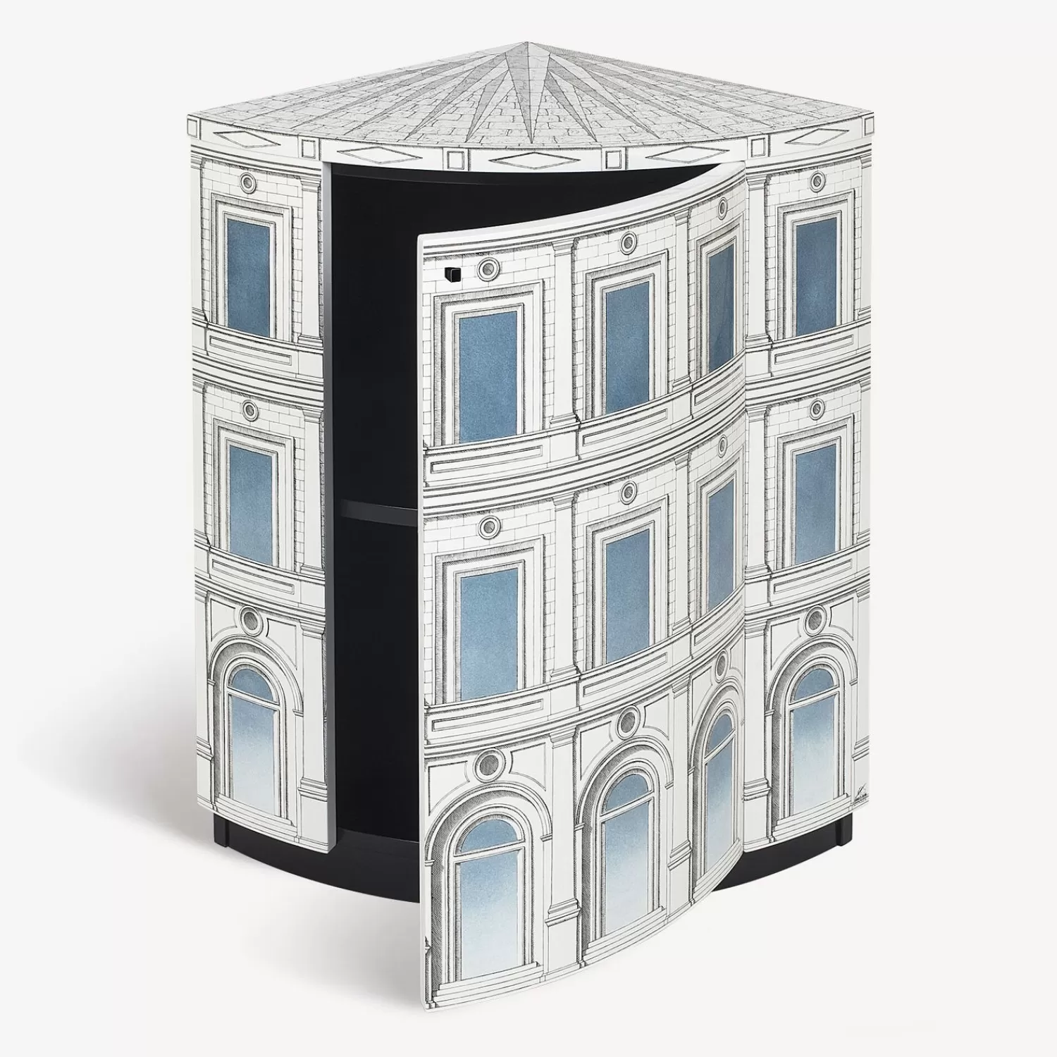 Cabinets<Fornasetti Corner Cabinet Architettura Celeste White/Black/Light Blue