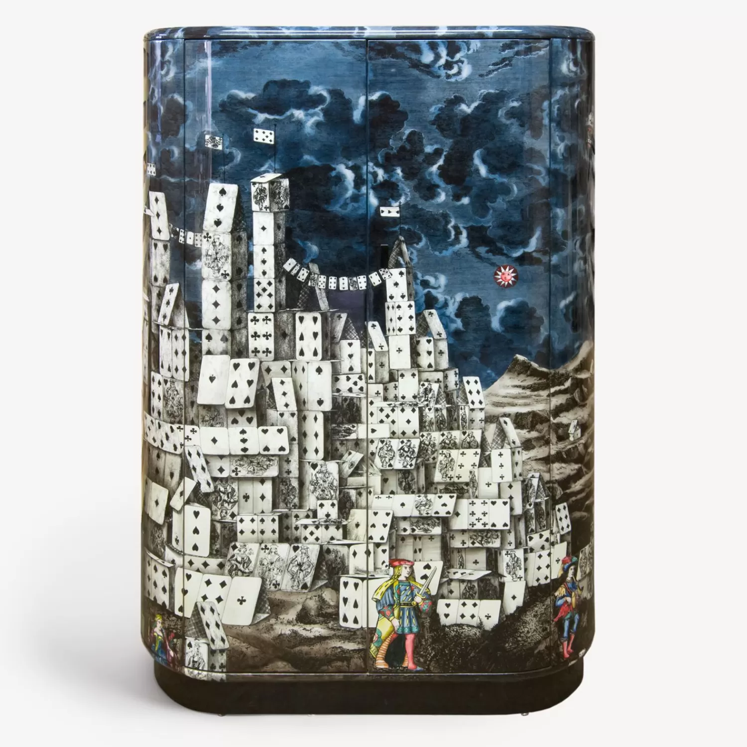 Curved Cabinets<Fornasetti Curved Cabinet Citta Di Carte Multicolour