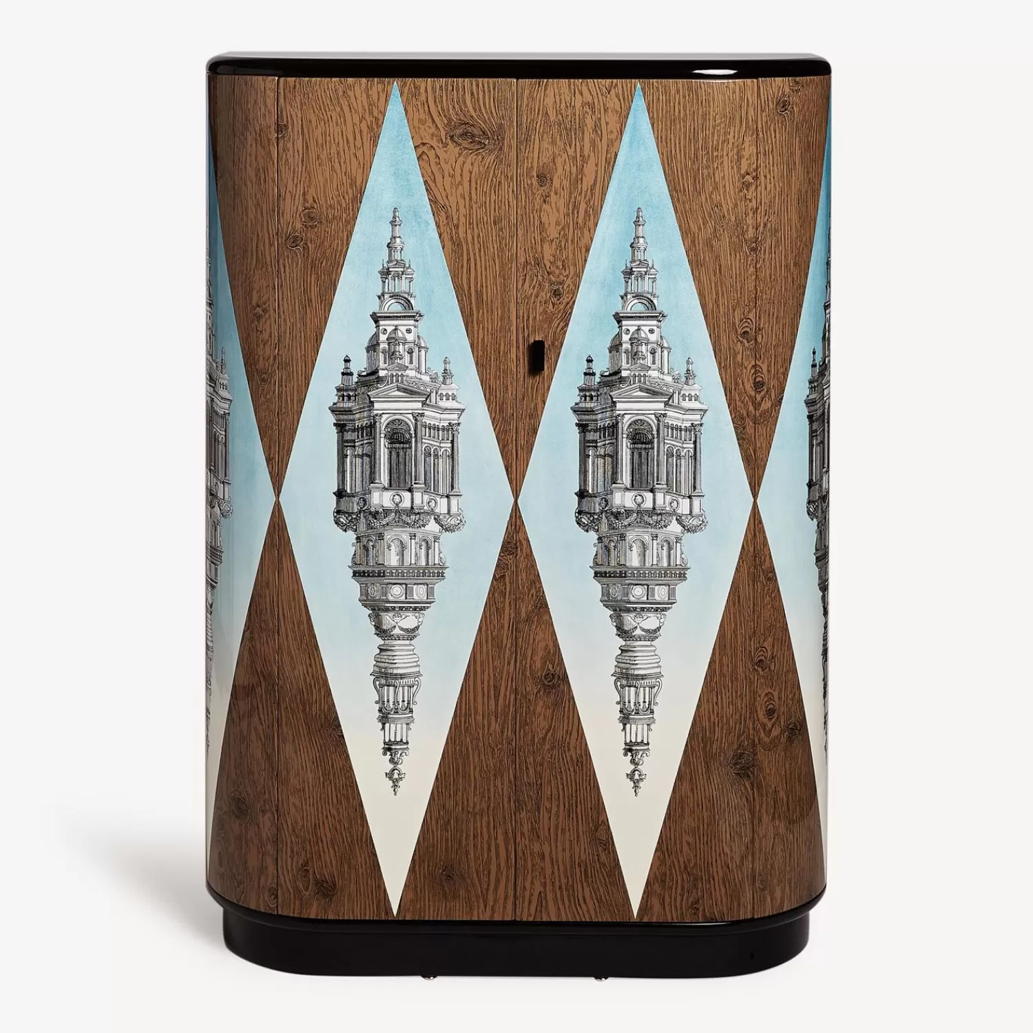 Curved Cabinets<Fornasetti Curved Cabinet Cuspide Celeste Multicolour