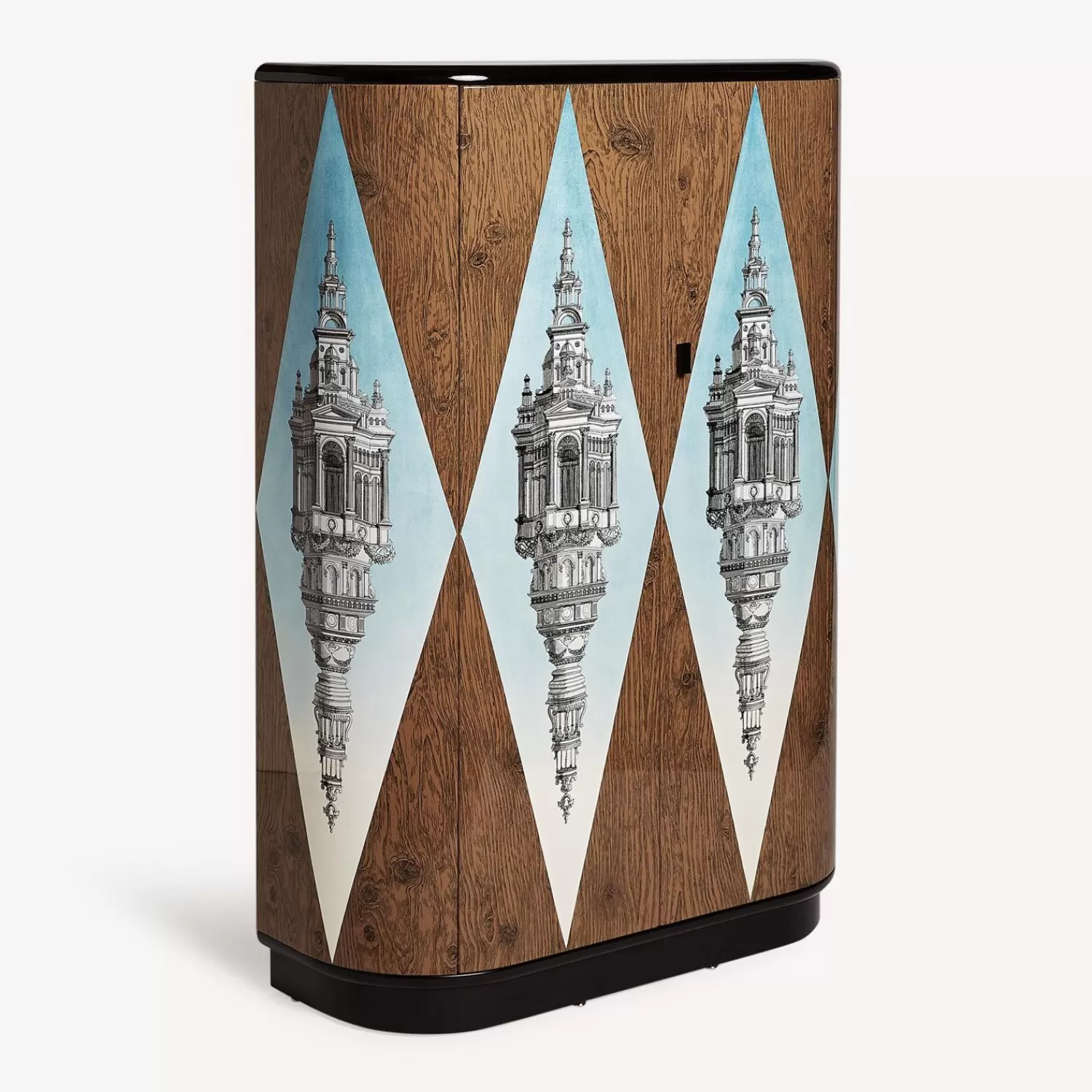 Curved Cabinets<Fornasetti Curved Cabinet Cuspide Celeste Multicolour