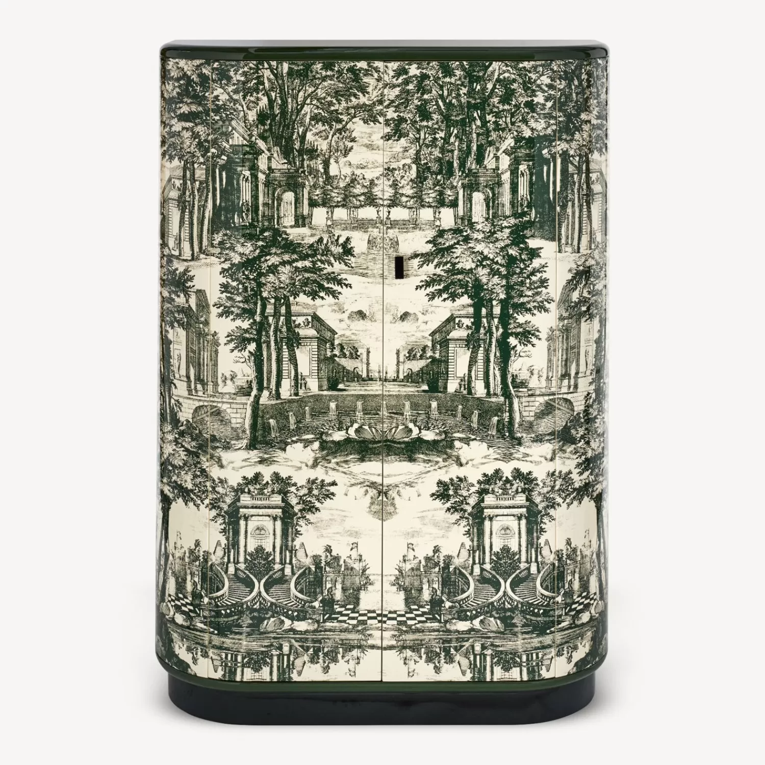 Curved Cabinets<Fornasetti Curved Cabinet Giardino Settecentesco Ivory/Green