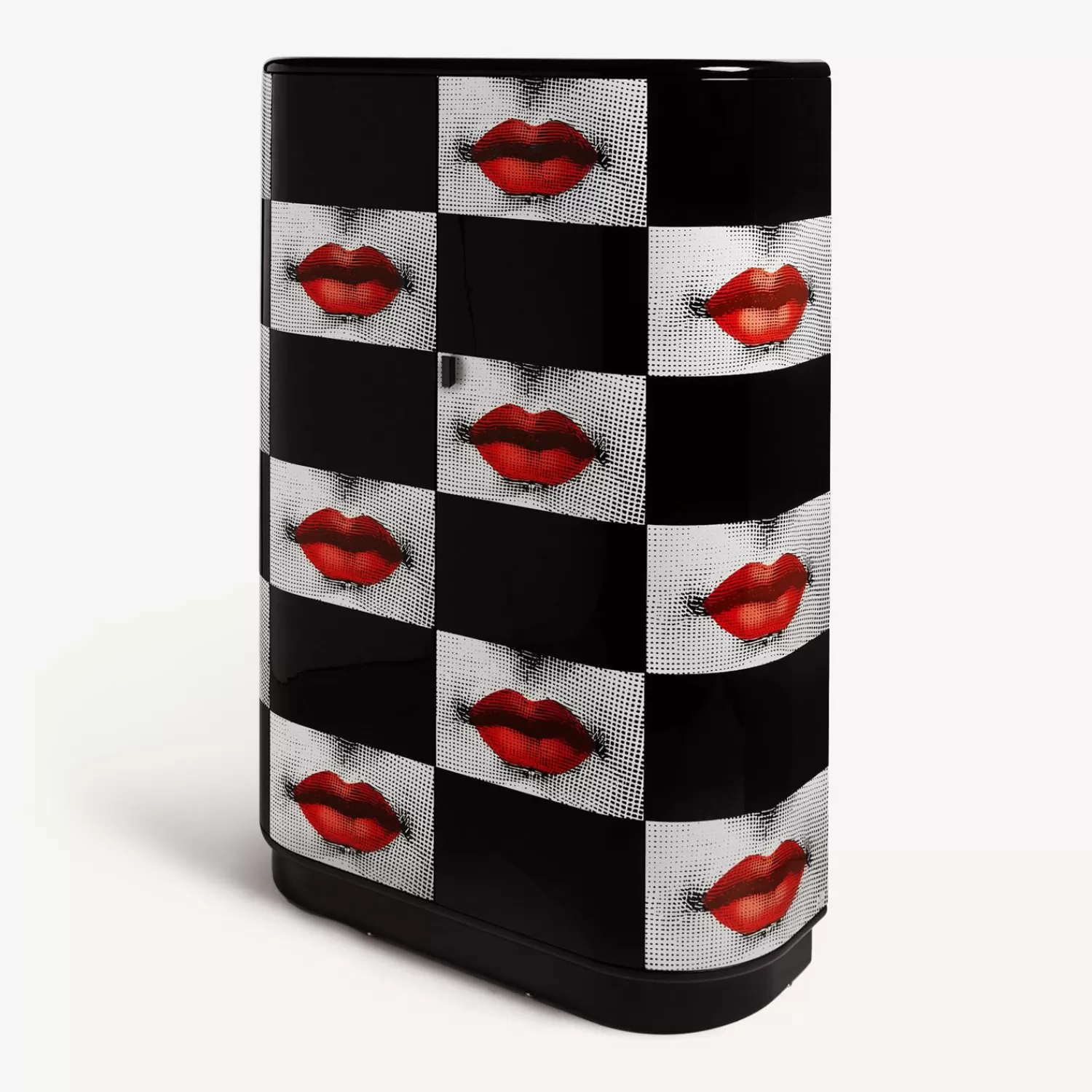 Curved Cabinets<Fornasetti Curved Cabinet Kiss White/Black/Red