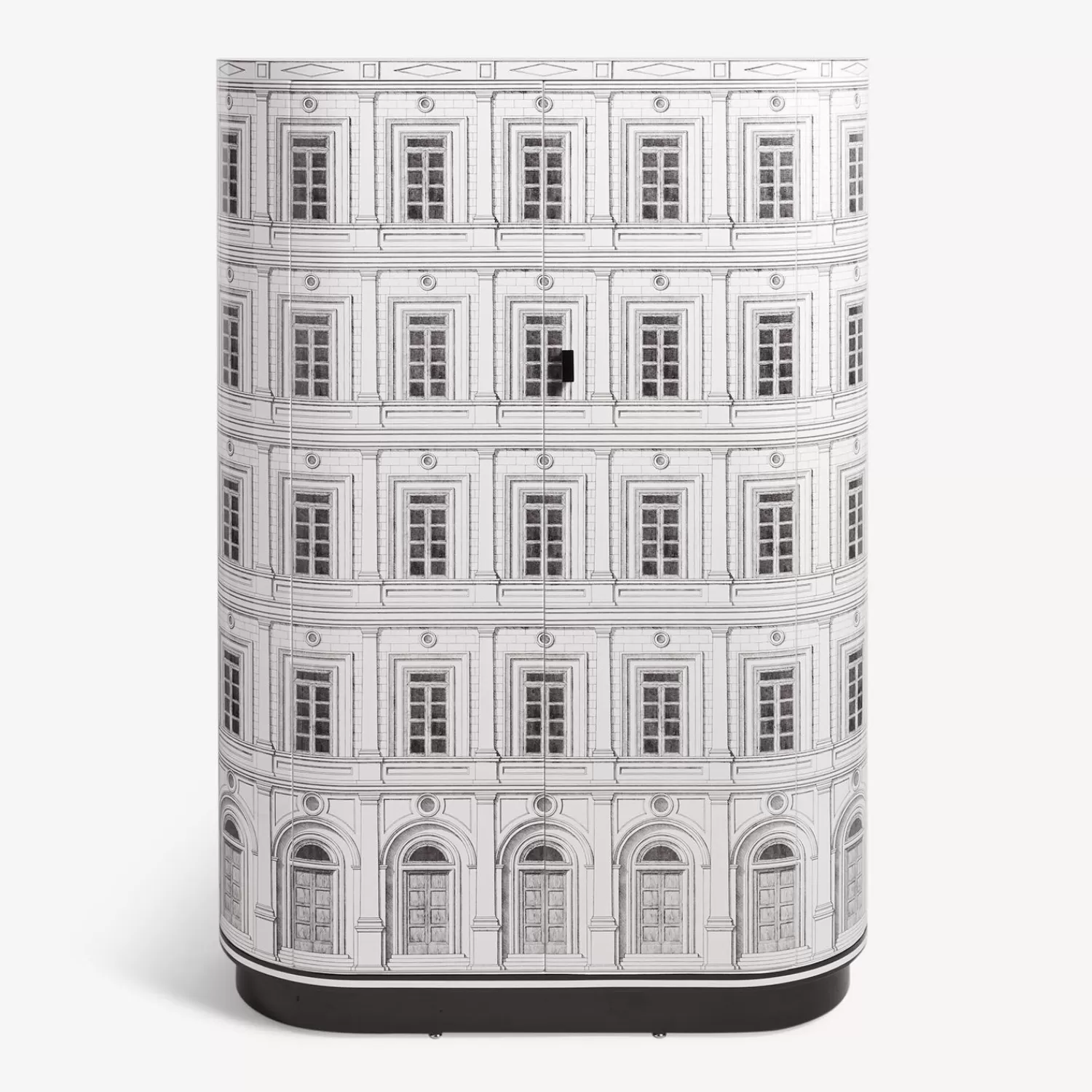 Curved Cabinets<Fornasetti Curved Cabinet Palazzo White/Black