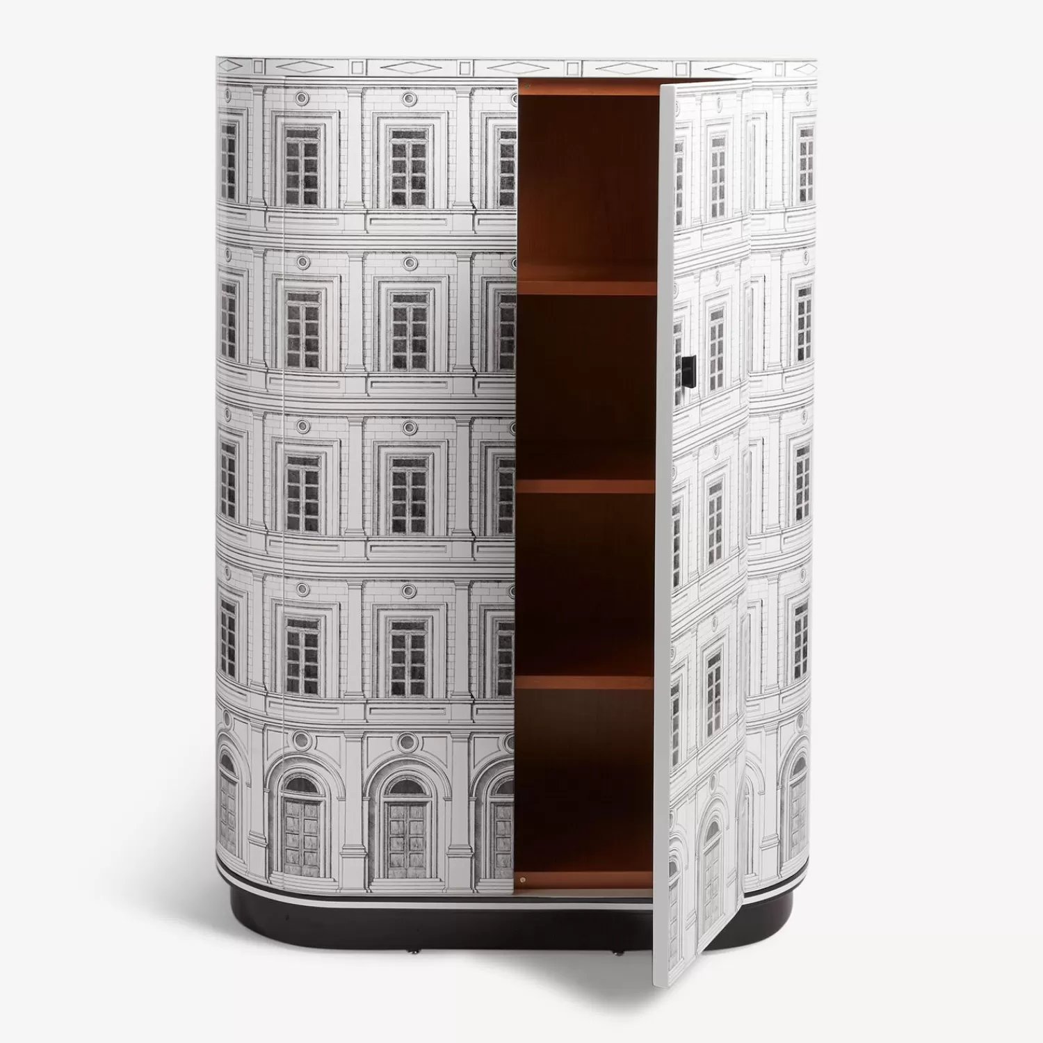 Curved Cabinets<Fornasetti Curved Cabinet Palazzo White/Black