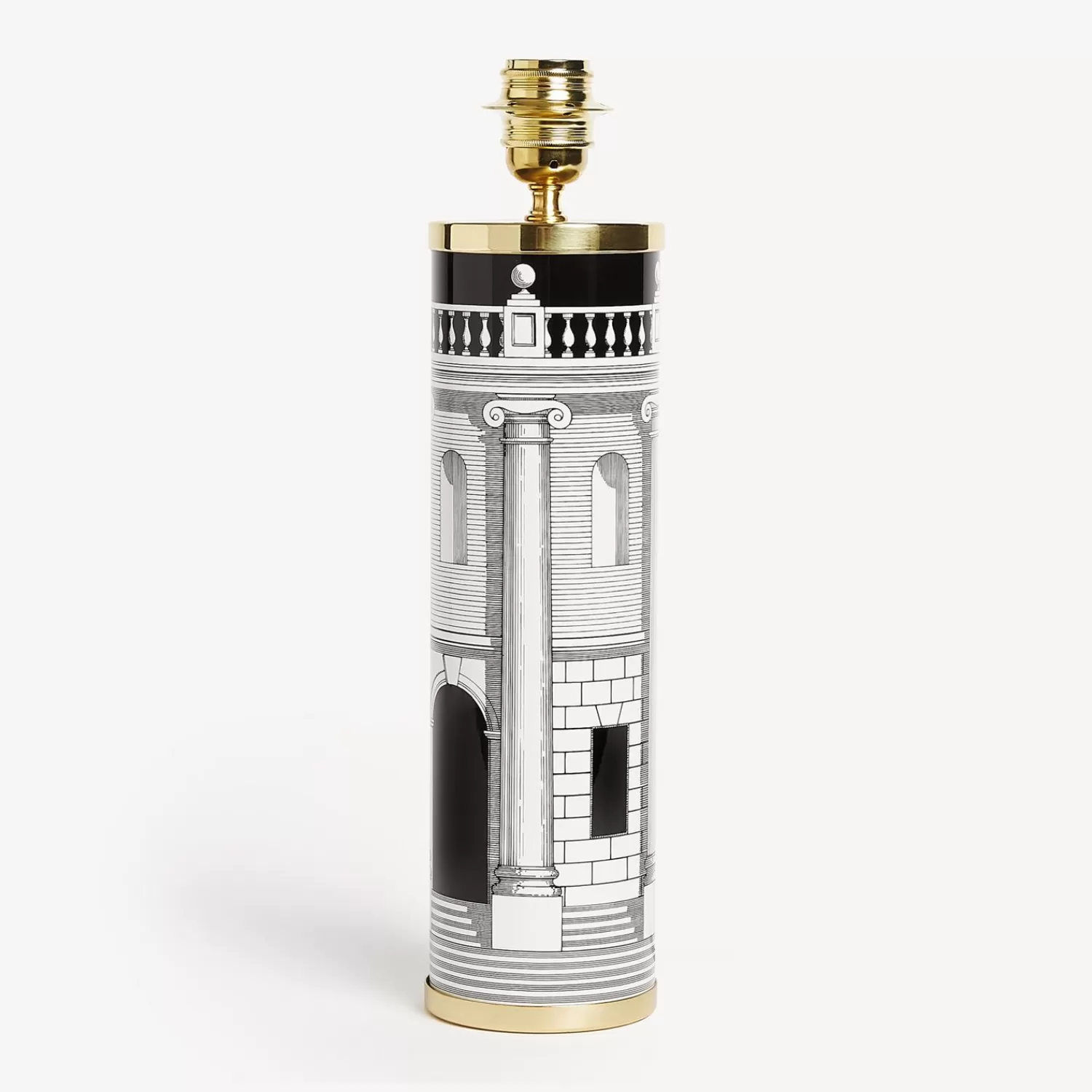 Lamps And Lampshades<Fornasetti Cylindrical Lamp Base Casa Con Colonne White/Black