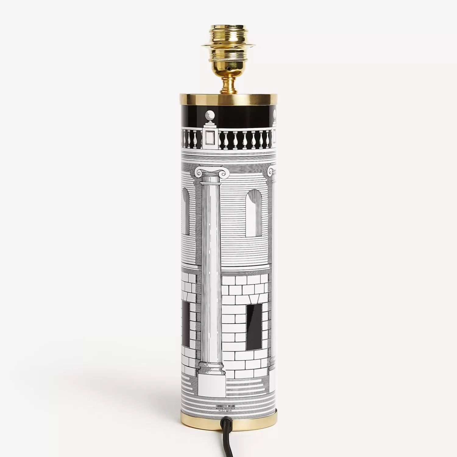 Lamps And Lampshades<Fornasetti Cylindrical Lamp Base Casa Con Colonne White/Black