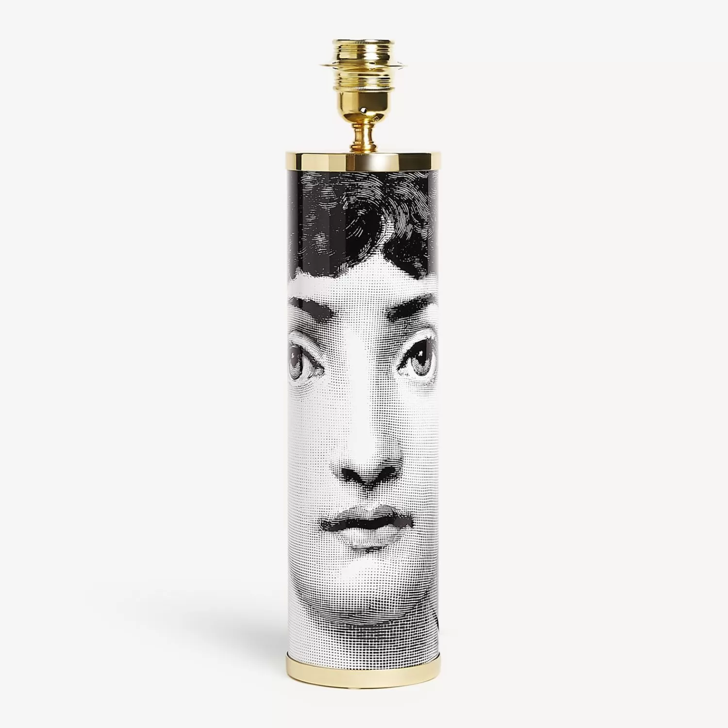 Lamps And Lampshades<Fornasetti Cylindrical Lamp Base Viso White/Black