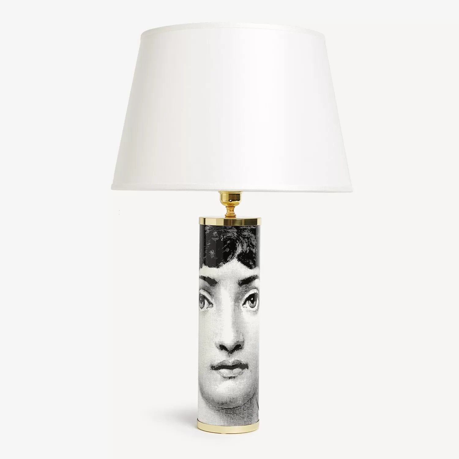Lamps And Lampshades<Fornasetti Cylindrical Lamp Base Viso White/Black