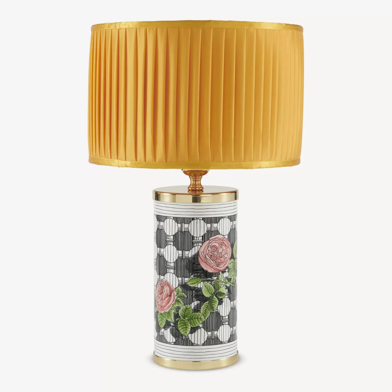 Lamps And Lampshades<Fornasetti Cylindrical Lampshade In Pleated Fabric Yellow