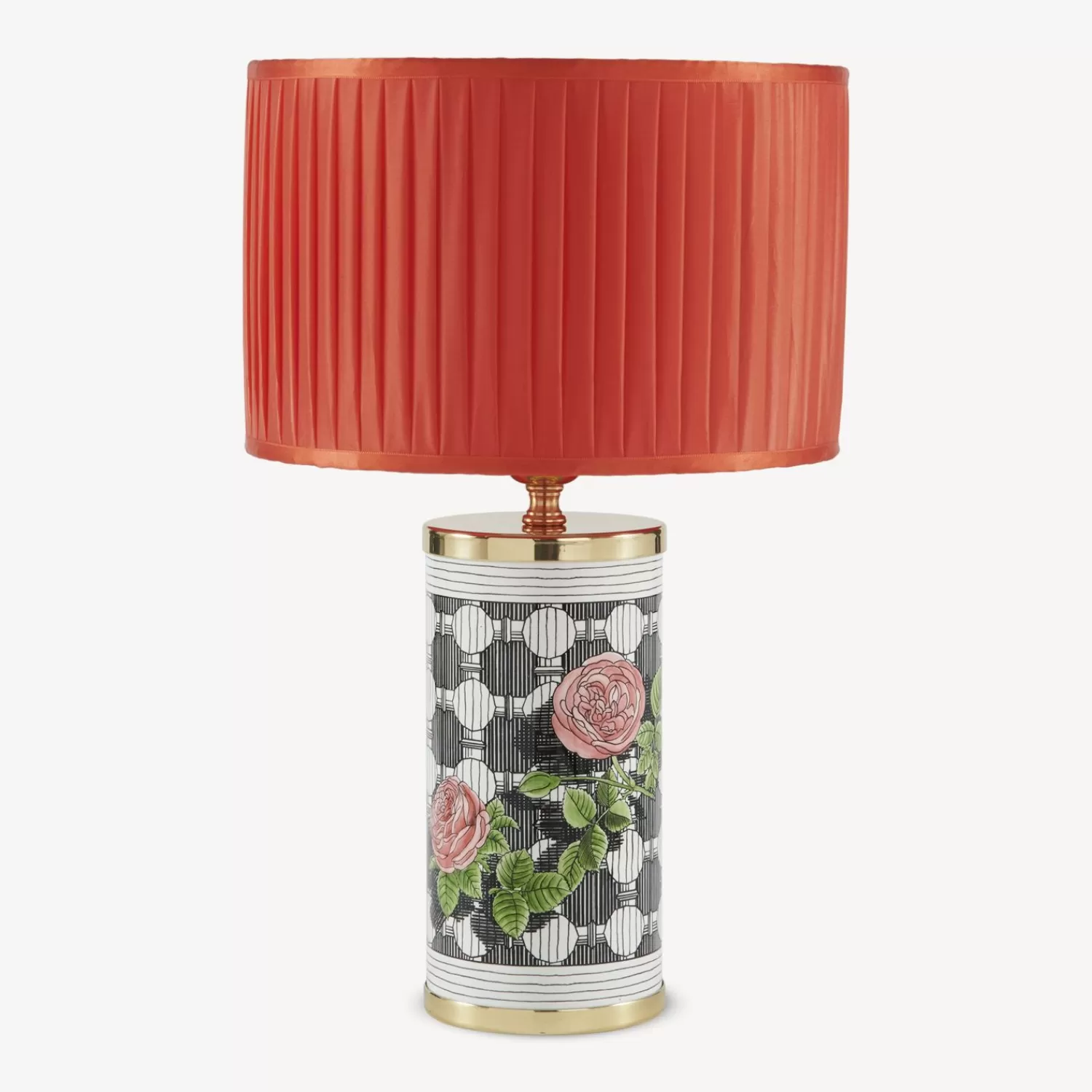 Lamps And Lampshades<Fornasetti Cylindrical Lampshade In Pleated Fabric Rosso
