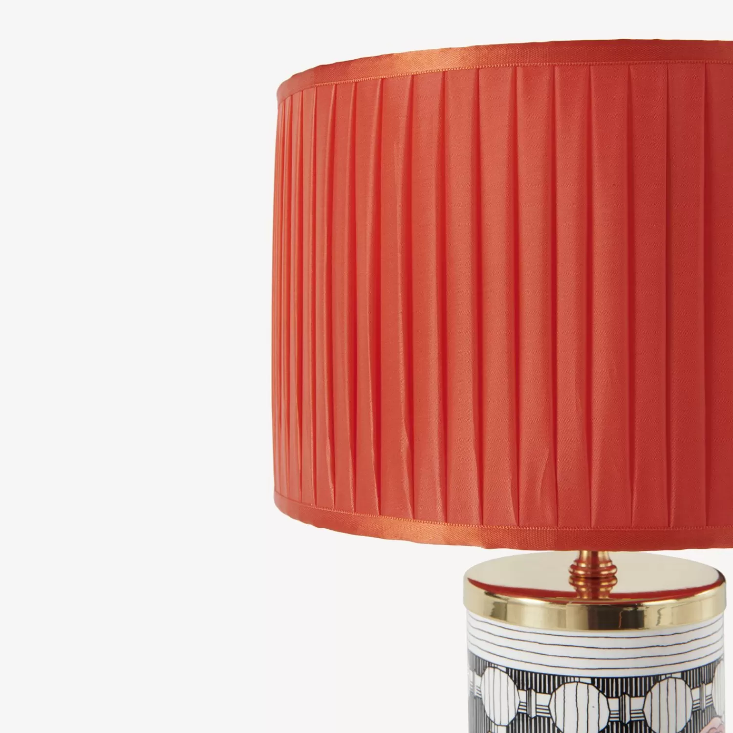 Lamps And Lampshades<Fornasetti Cylindrical Lampshade In Pleated Fabric Rosso