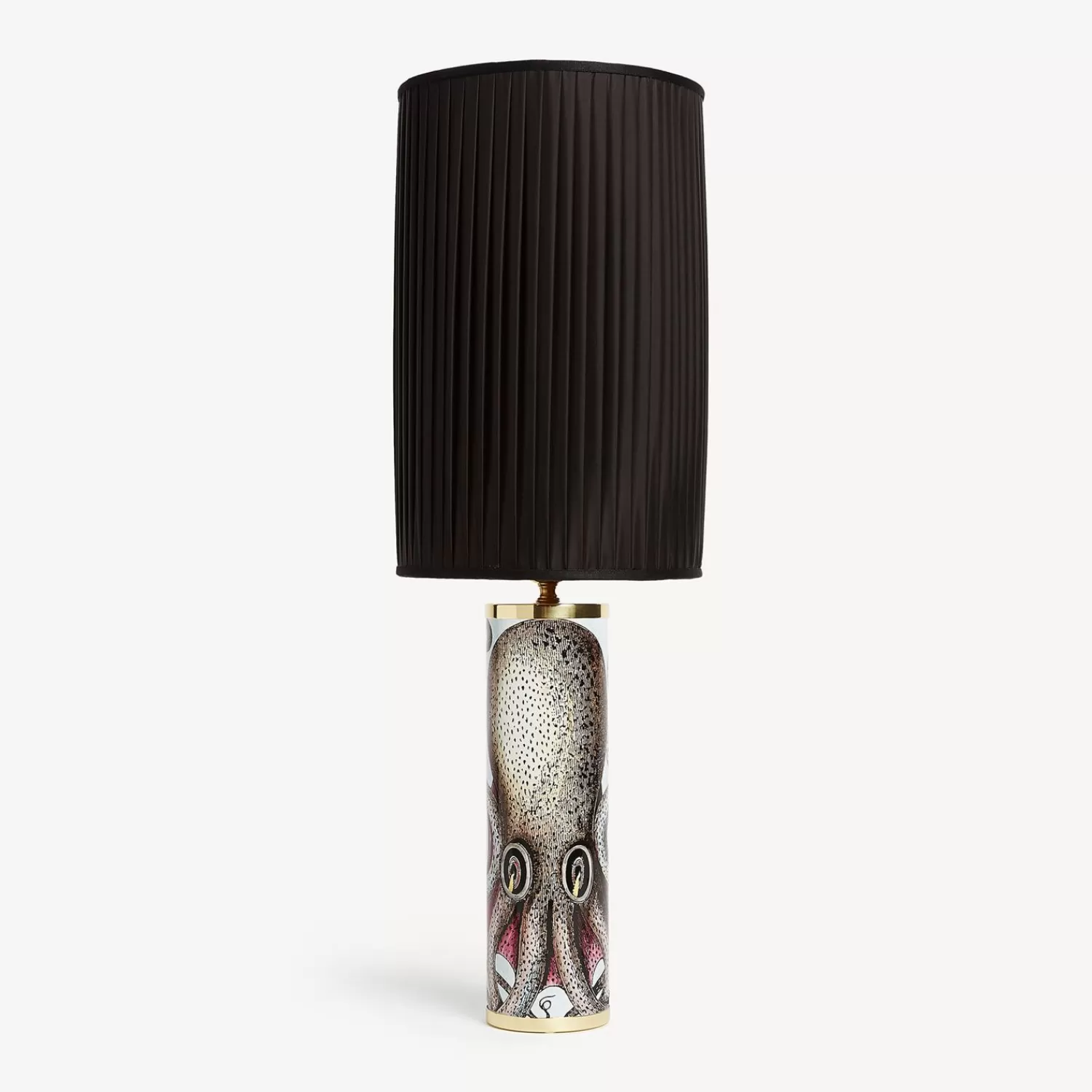 Lamps And Lampshades<Fornasetti Cylindrical Pleated Lampshade Black/Yellow