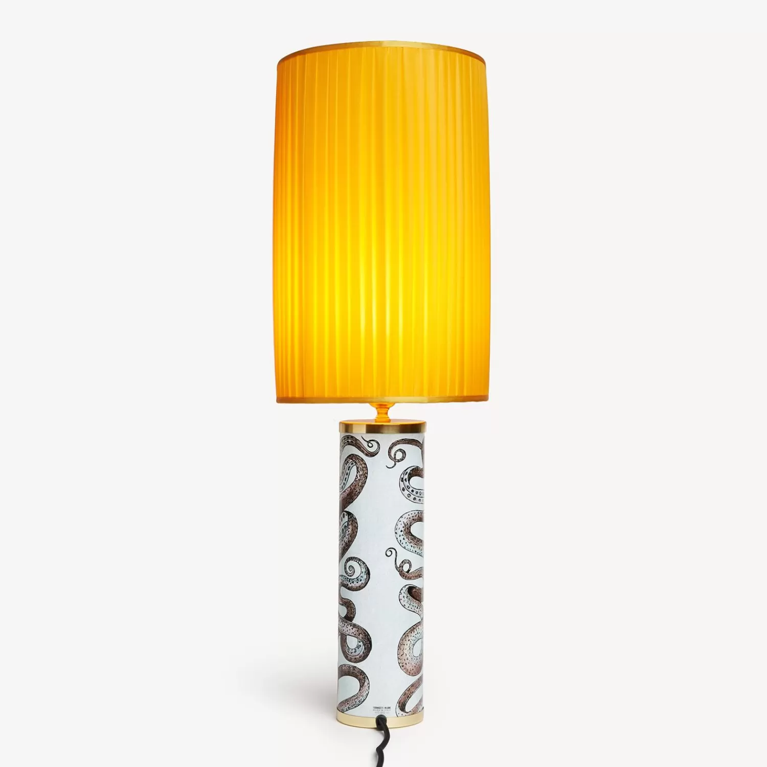Lamps And Lampshades<Fornasetti Cylindrical Pleated Lampshade Yellow
