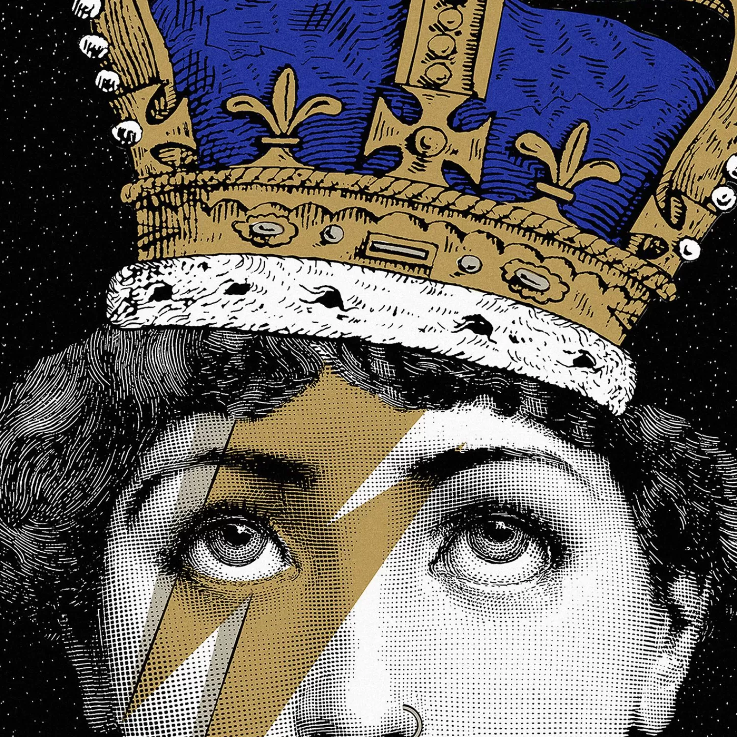 Decorative Panels<Fornasetti Decorative Panel Tema E Variazioni N.389 White/Black/Blue/Gold